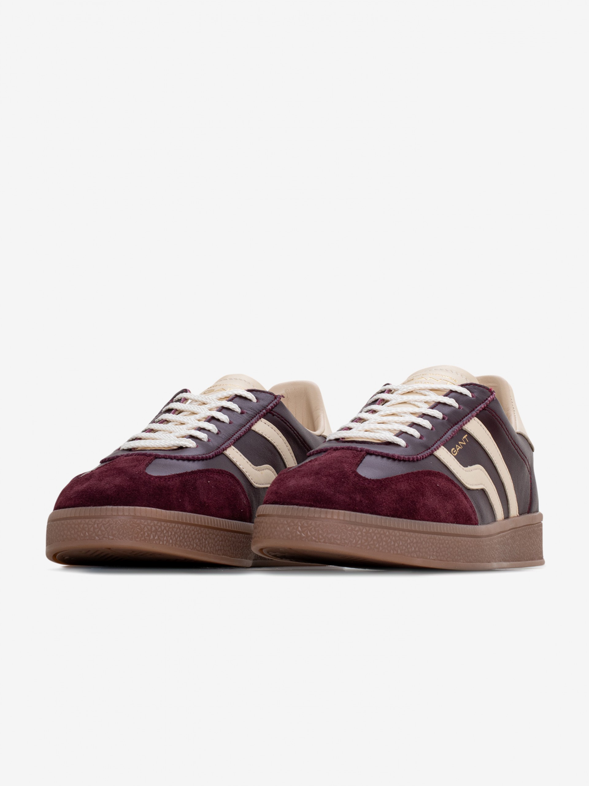 Gant Cuzima Burgundy and Beige Leather and Suede Sneakers For Women