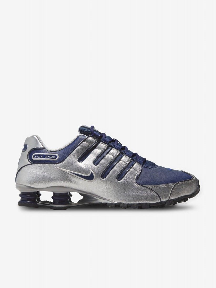 Sapatilhas Nike Shox NZ Prateadas e Azuis Para Homem