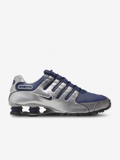 Sapatilhas Nike Shox NZ Prateadas e Azuis Para Homem