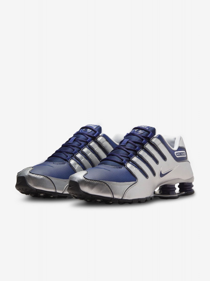 Sapatilhas Nike Shox NZ Prateadas e Azuis Para Homem