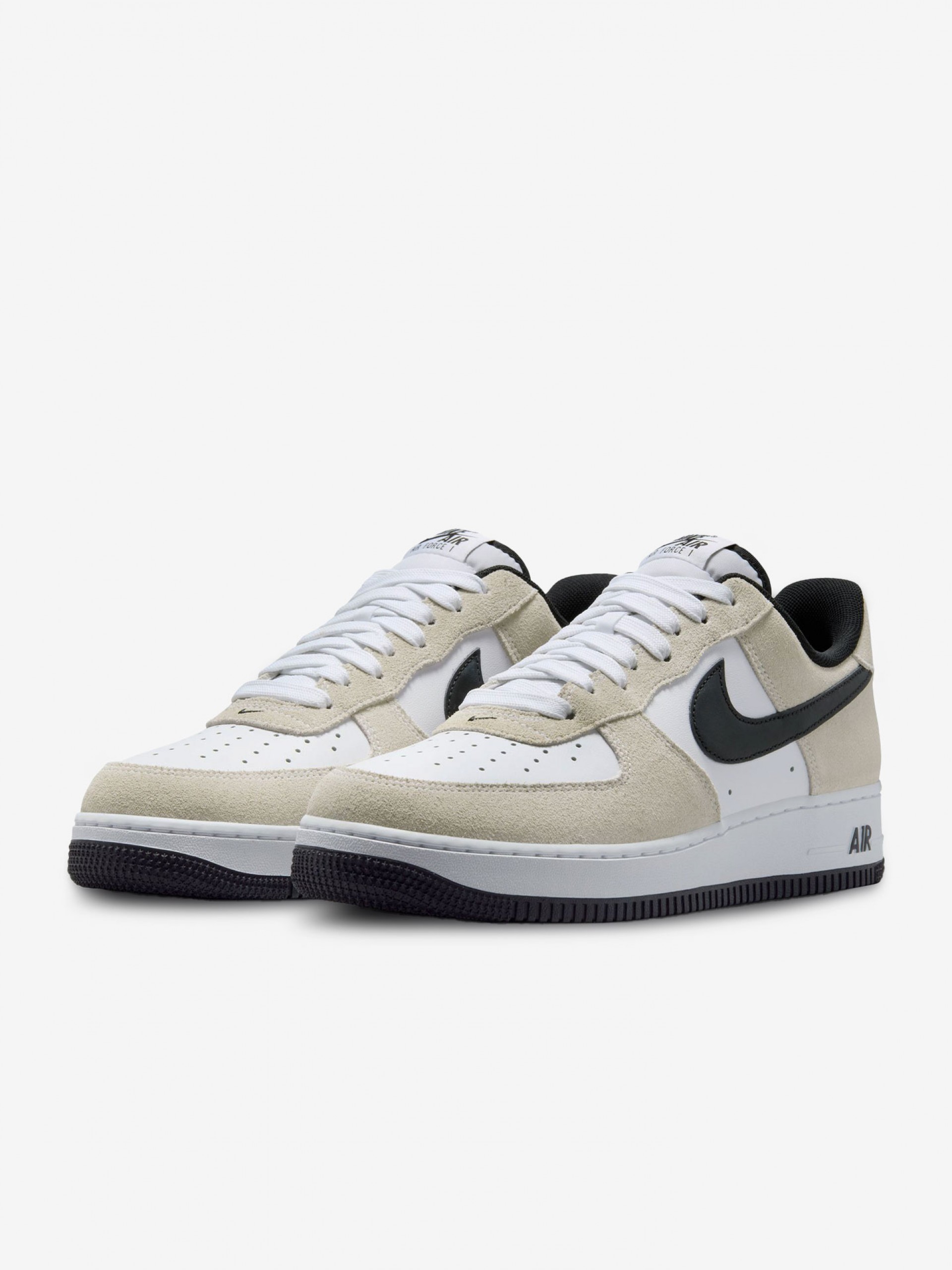 Nike Air Force 1 07 LV8 Beige and White Leather and Suede Sneakers For Men