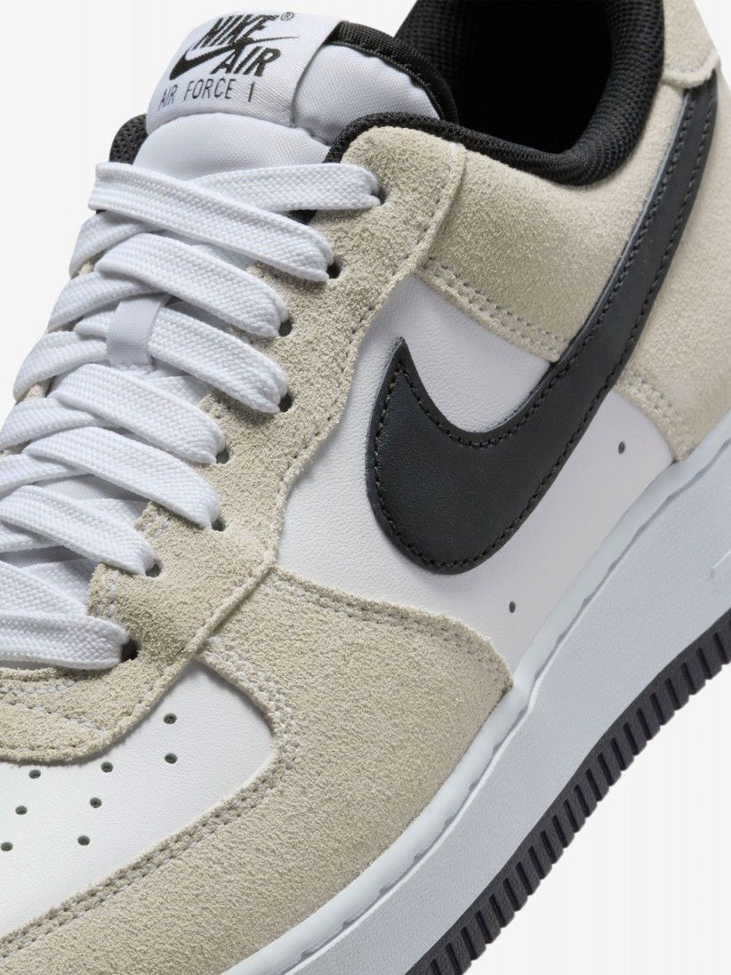 Nike Air Force 1 07 LV8 Beige and White Leather and Suede Sneakers For Men