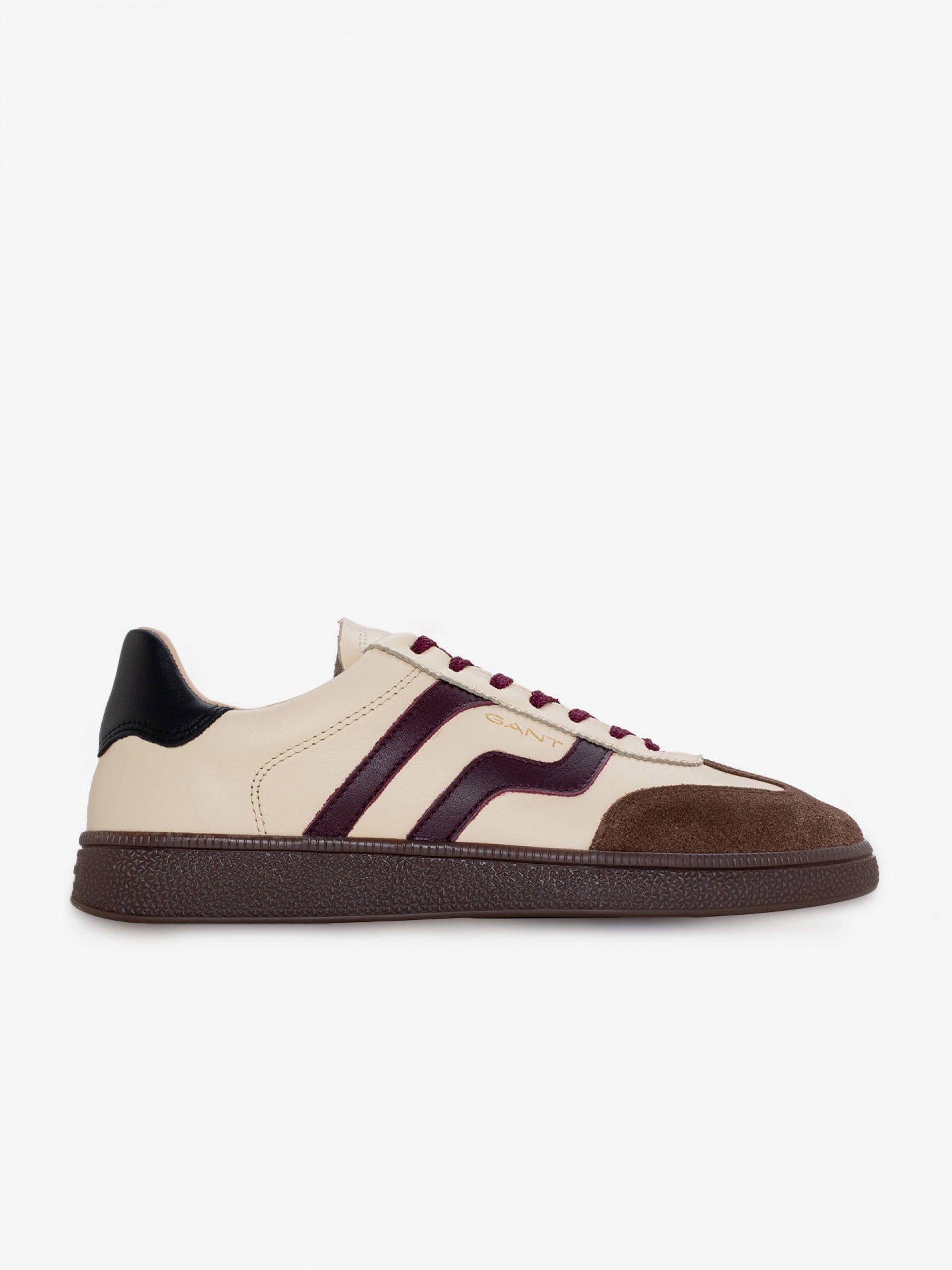 Zapatillas Gant Cuzmo Beige y Burdeos De Piel y Gamuza Para Hombre