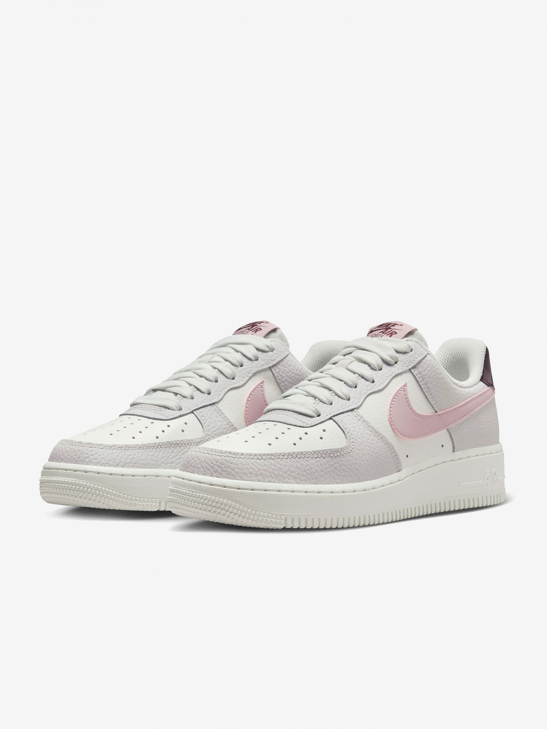 Sapatilhas Nike Air Force 1 07 Cinzentas e Rosa Para Mulher