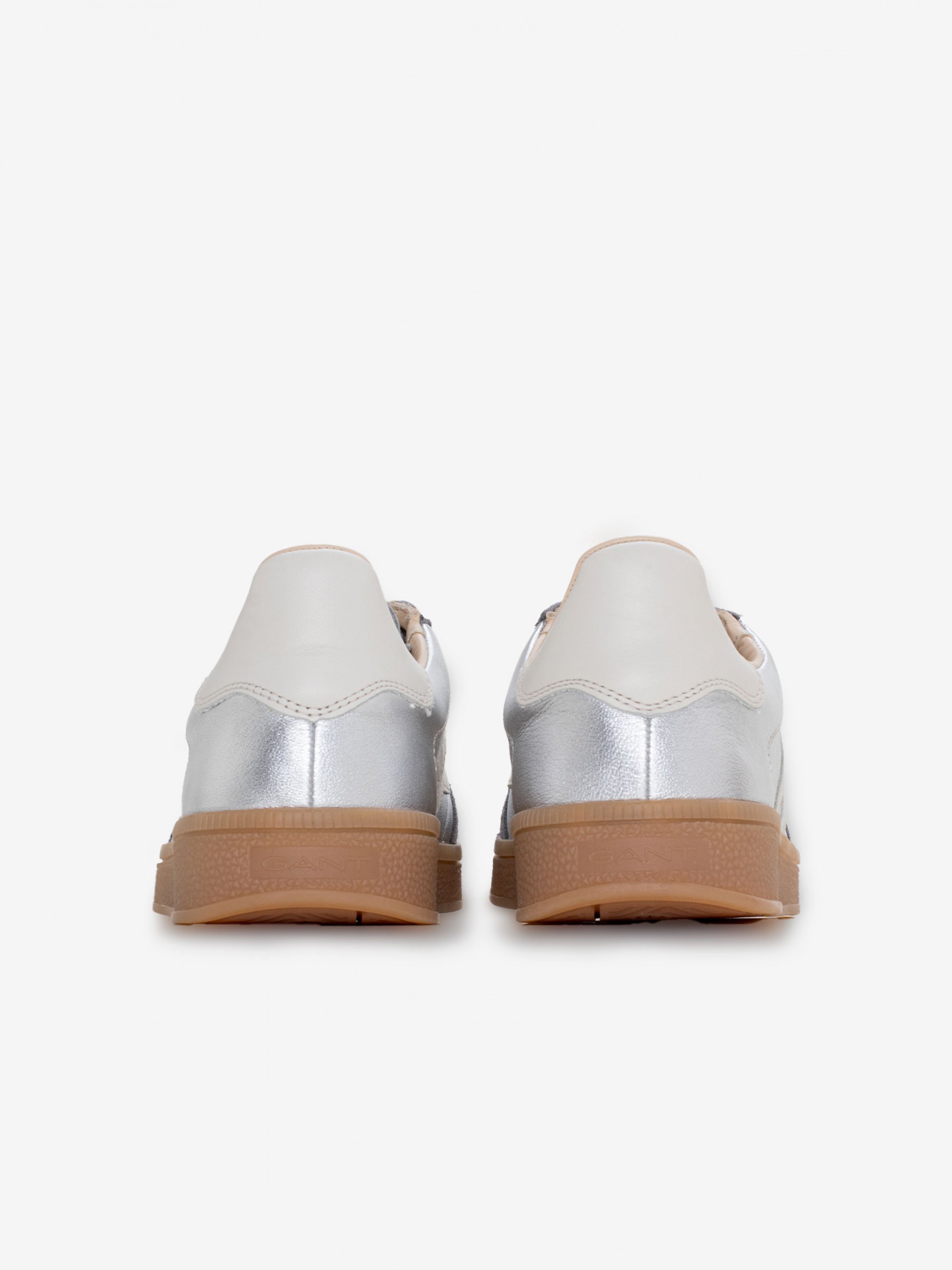 Gant Cuzima Silver Leather and Suede Sneakers For Women