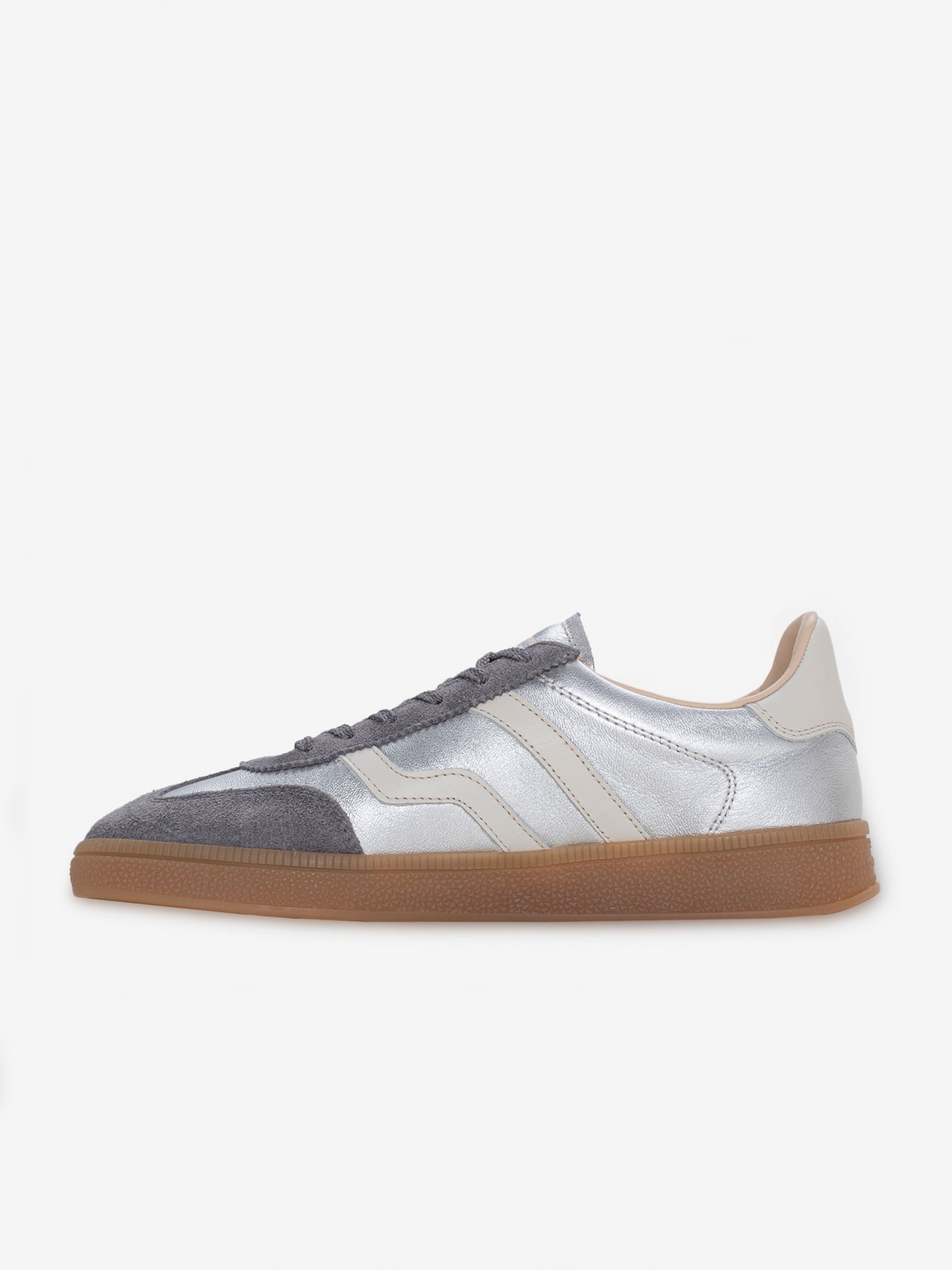 Zapatillas Gant Cuzima Plateadas De Piel y Gamuza Para Mujer