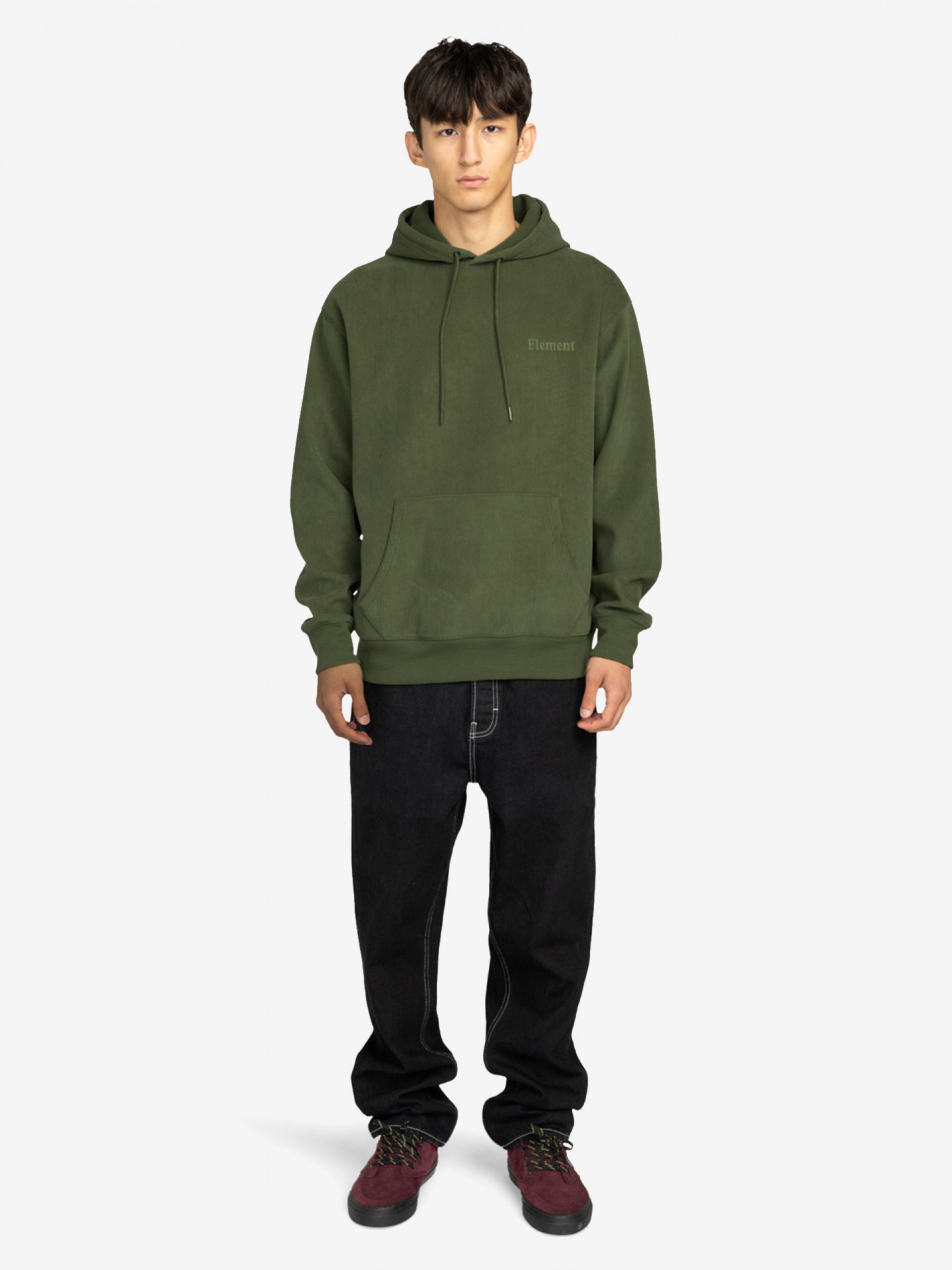 Element Serif Corduroy Green Hoodie