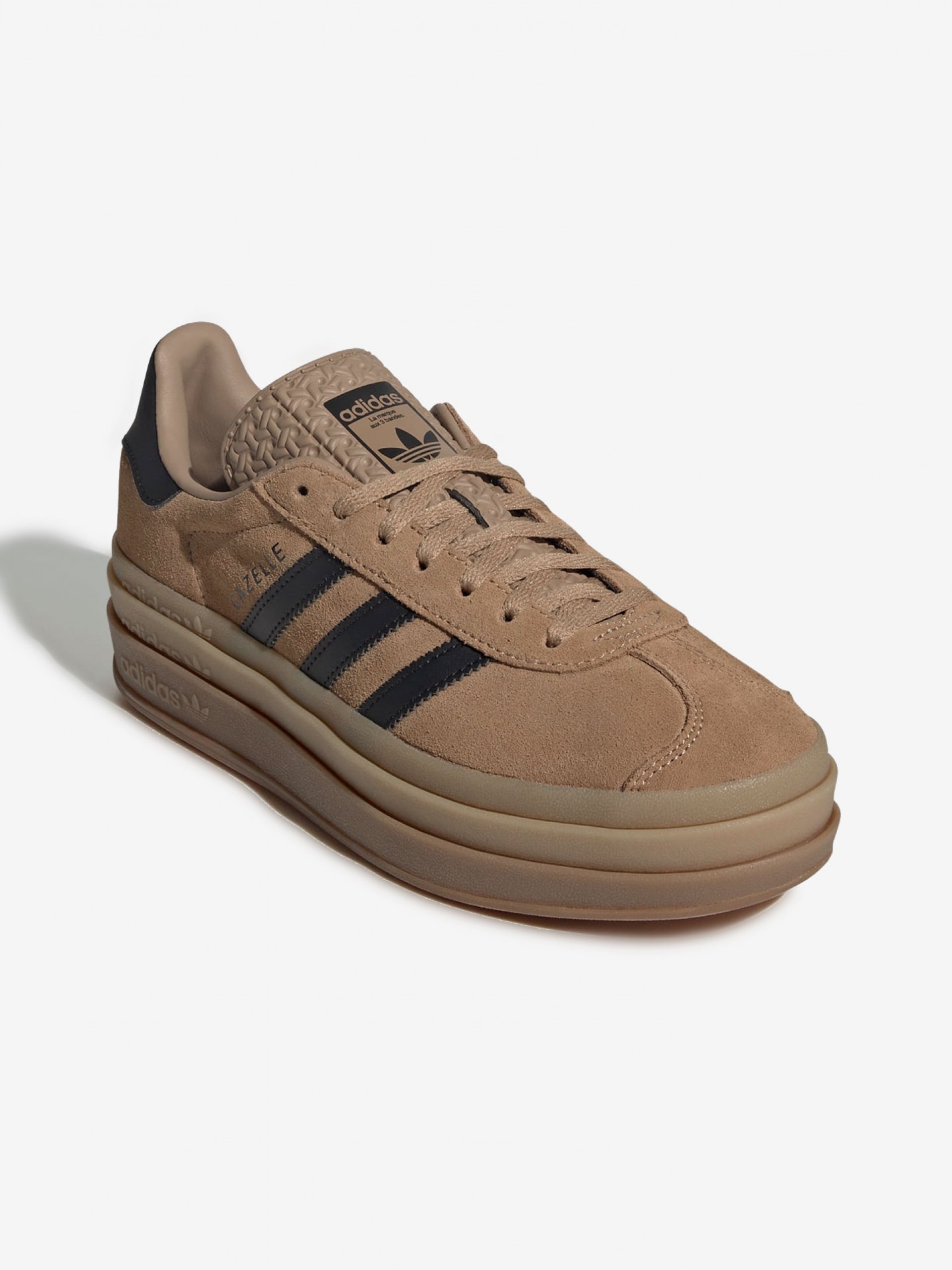 Zapatillas Adidas Gazelle Bold Camel y Negras W
