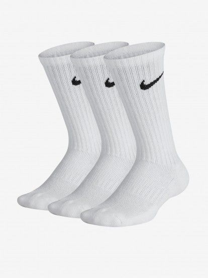 Meias Nike Everyday Cushioned Crew Brancas (3 Pares)
