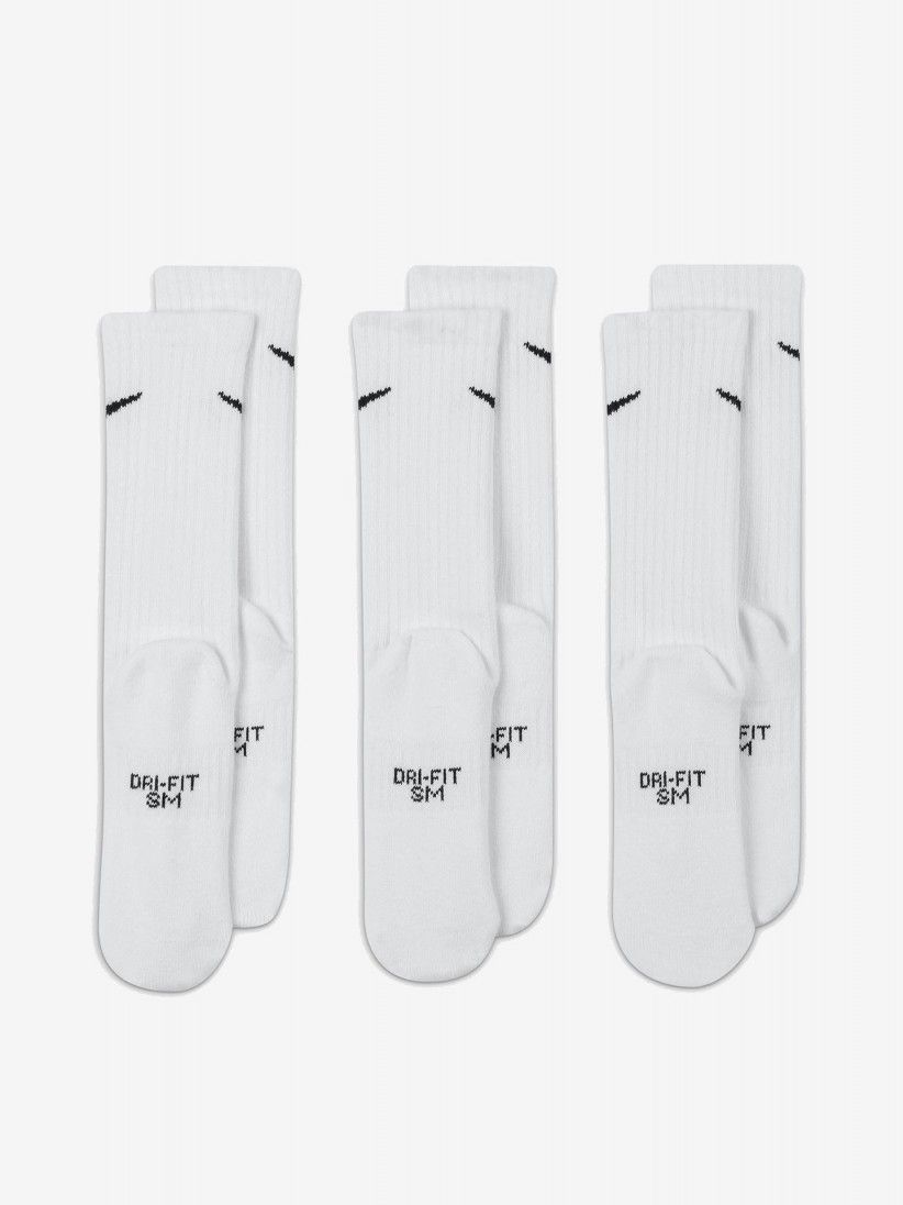 Calcetines Nike Everyday Cushioned Crew Blancos (3 Pares) Calcetines Nike Everyday Cushioned Crew Blancos (3 Pares)