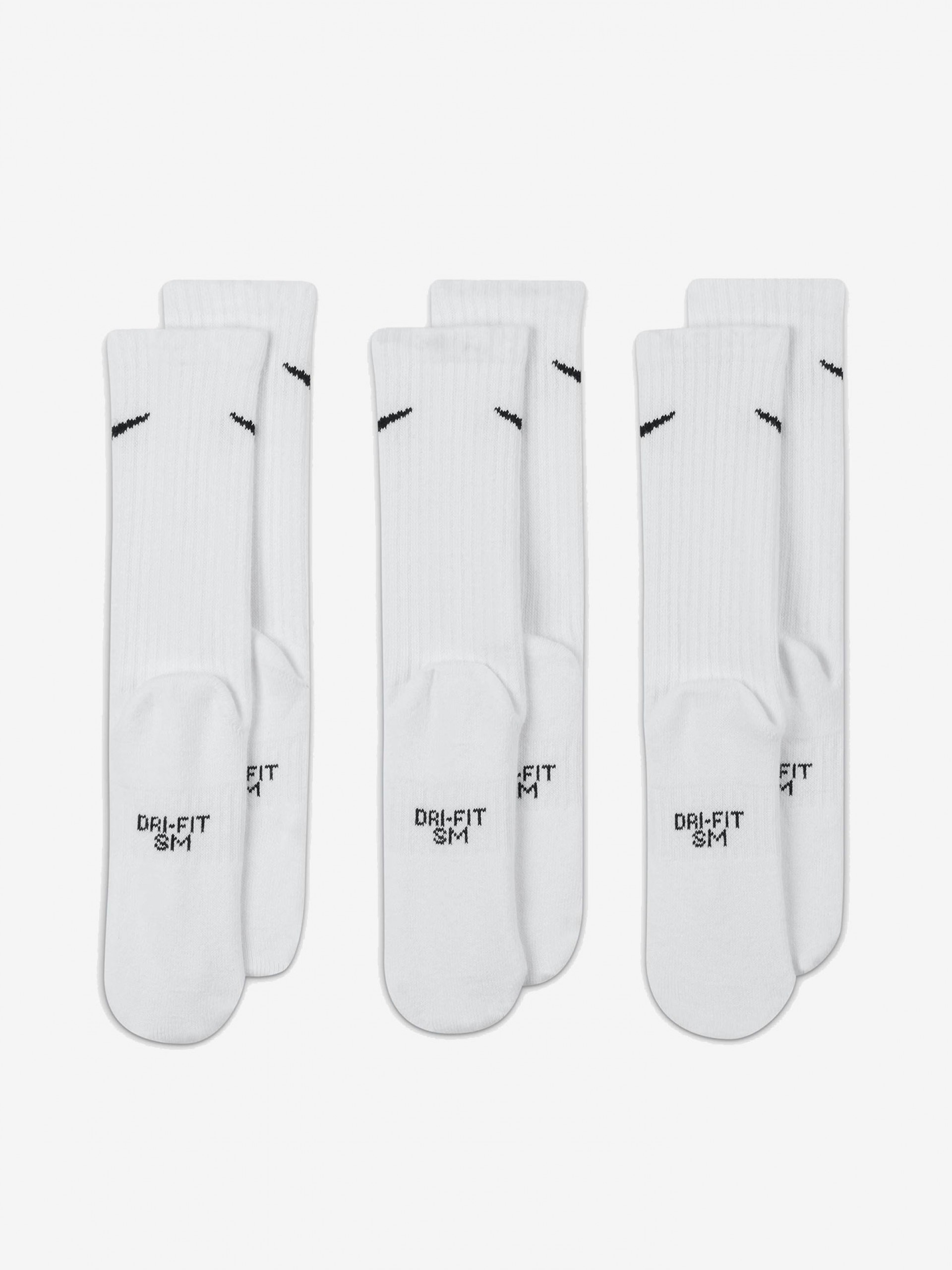 Meias Nike Everyday Cushioned Crew Brancas (3 Pares)