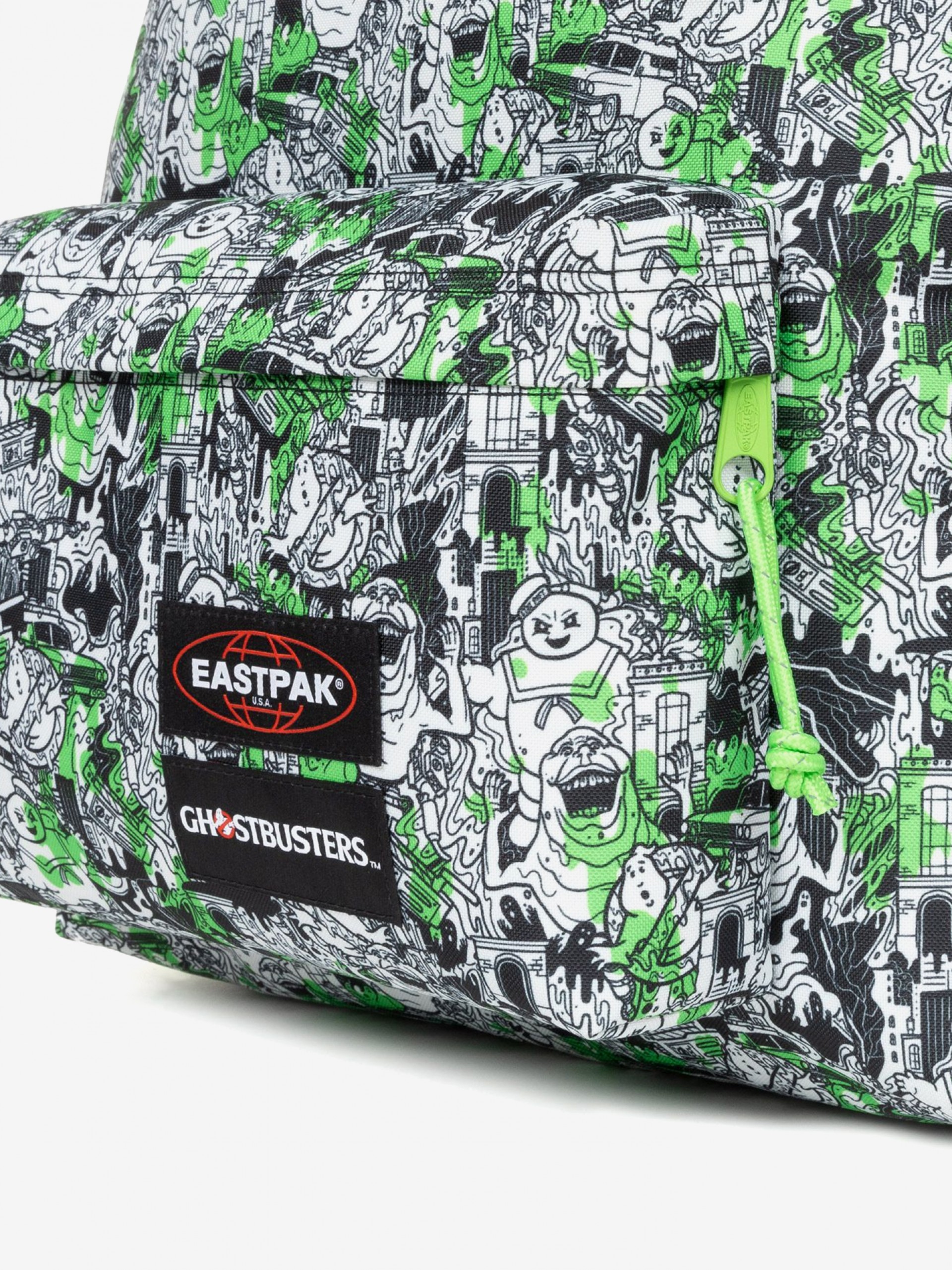 Mochila Escolar Eastpak Day Pak'R Ghostbusters Doodle Verde y Blanca