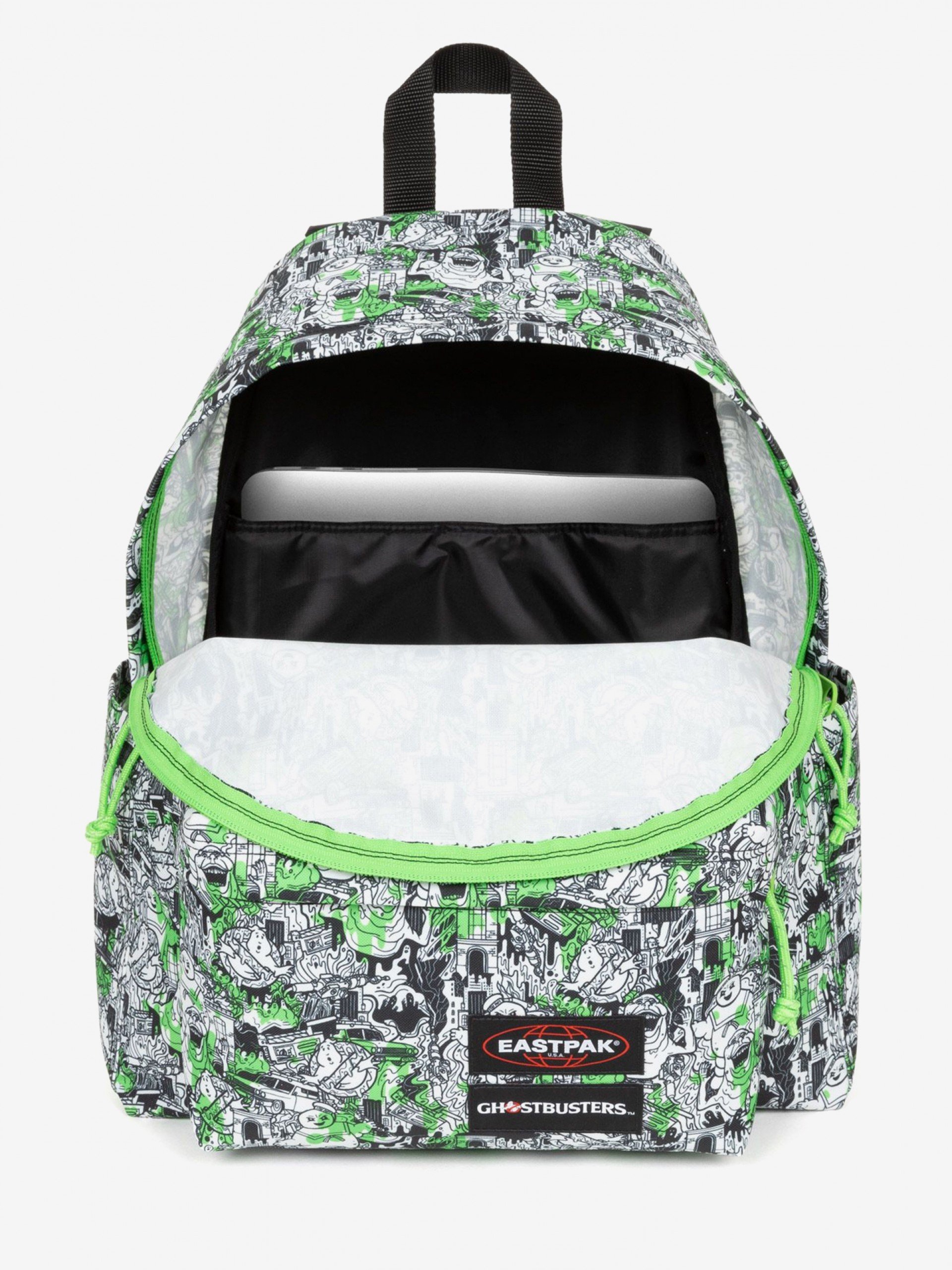 Mochila Escolar Eastpak Day Pak'R Ghostbusters Doodle Verde y Blanca