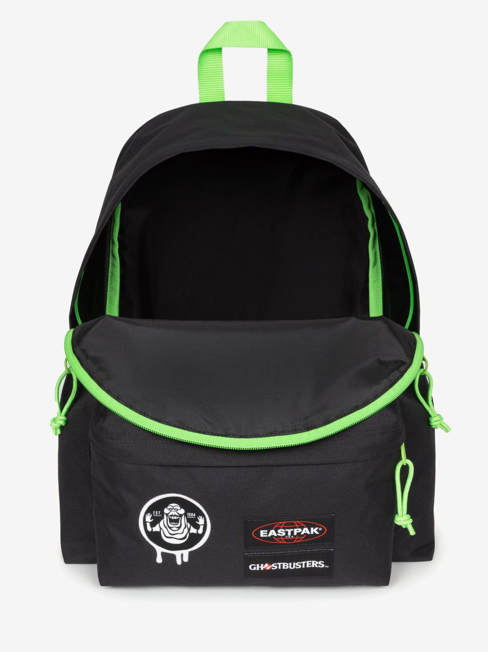 Mochila Escolar Eastpak Padded Pak'R Ghostbusters Patches Preta e Verde