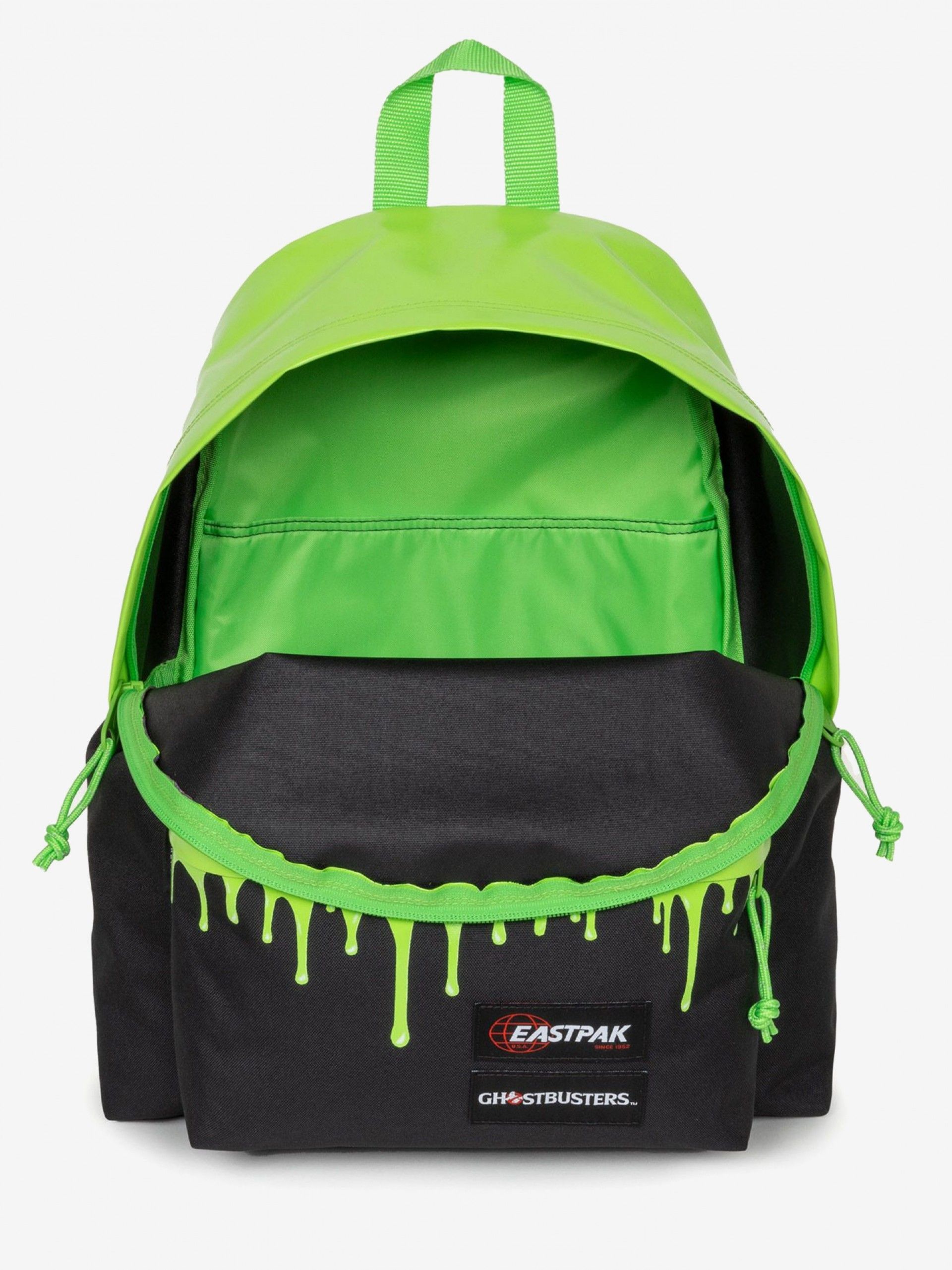Mochila Escolar Eastpak Padded Pak'R Ghostbusters Slimmer Negra y Verde
