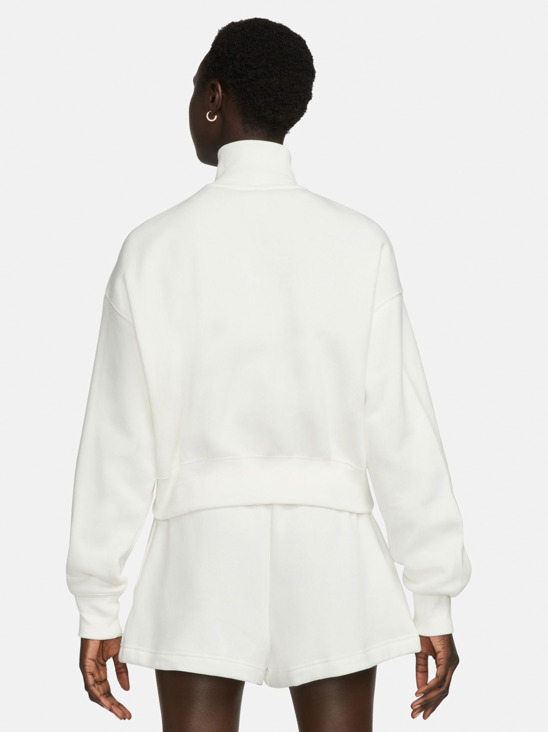 Sudadera con Cremallera Nike Sportswear Phoenix Fleece Crop Blanca Para Mujer