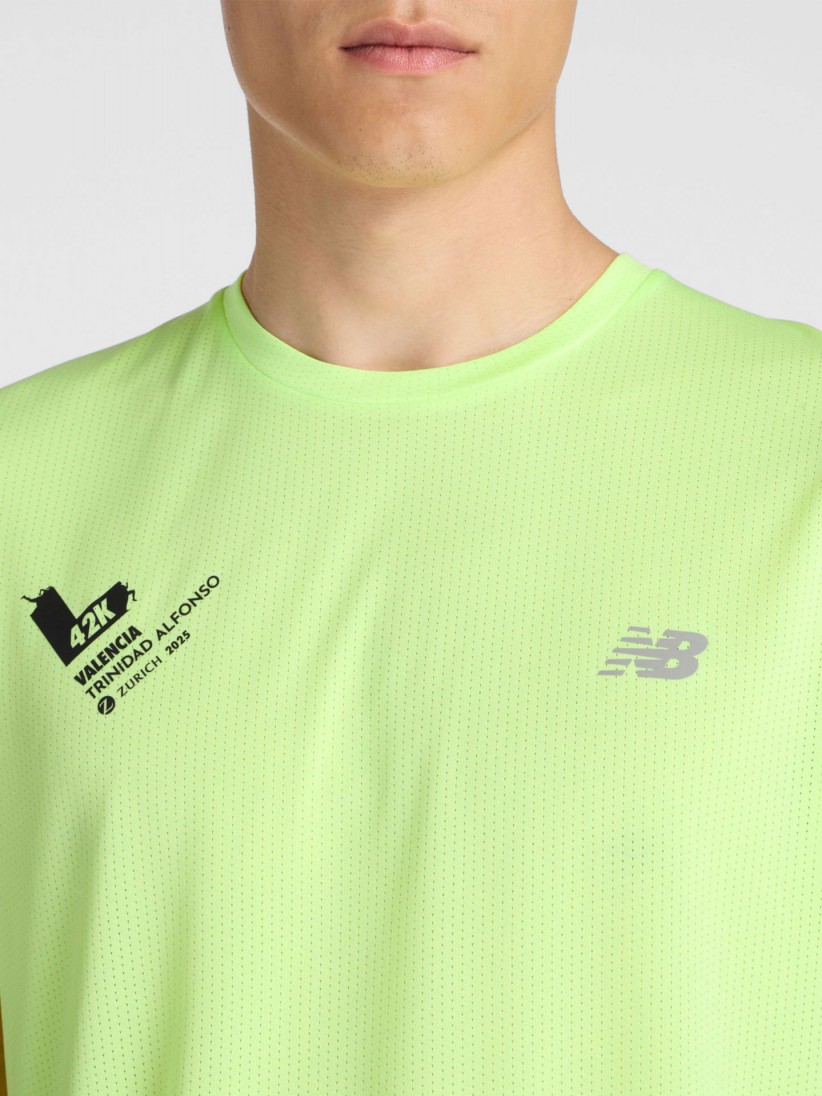 T-shirt de Running New Balance Athletics Maratona Valncia Verde