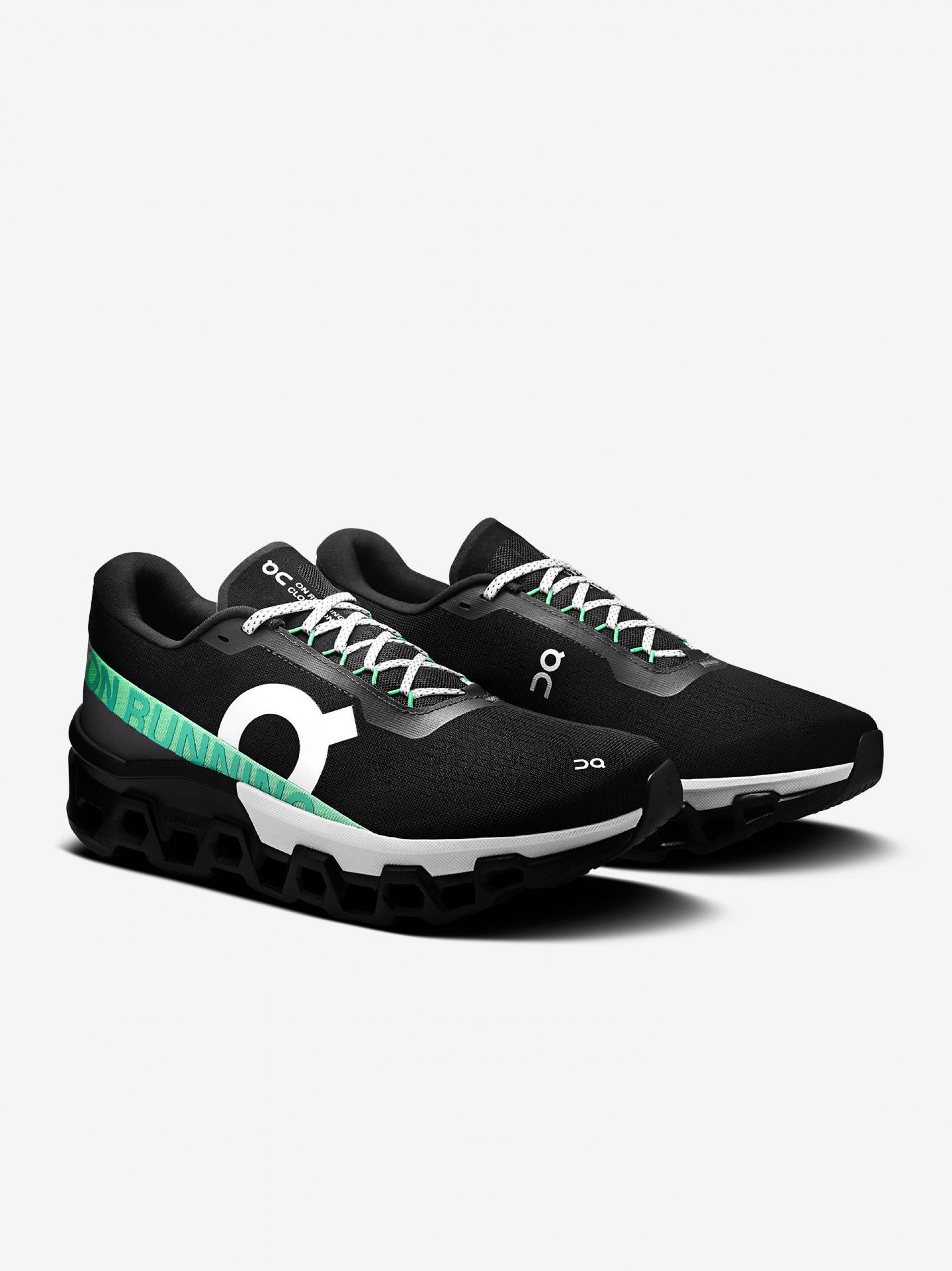 On Running Cloudmonster 2 Black and Green Running Trainers