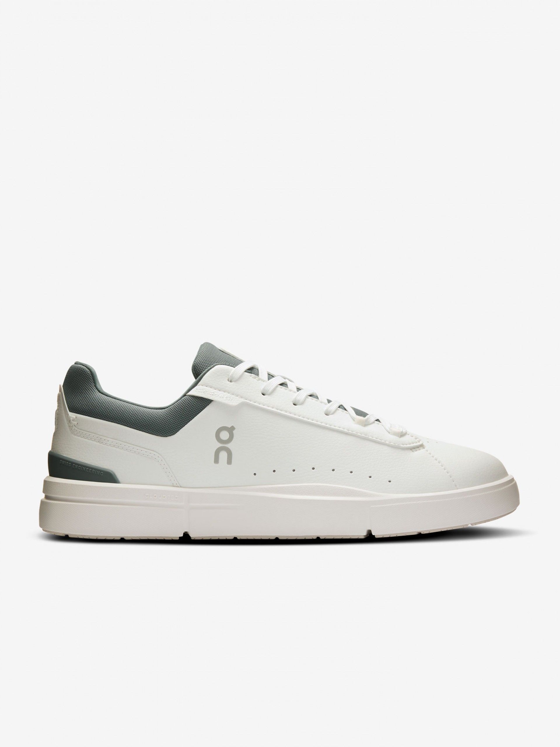 On Running The Roger Advantage White and Green Sneakers