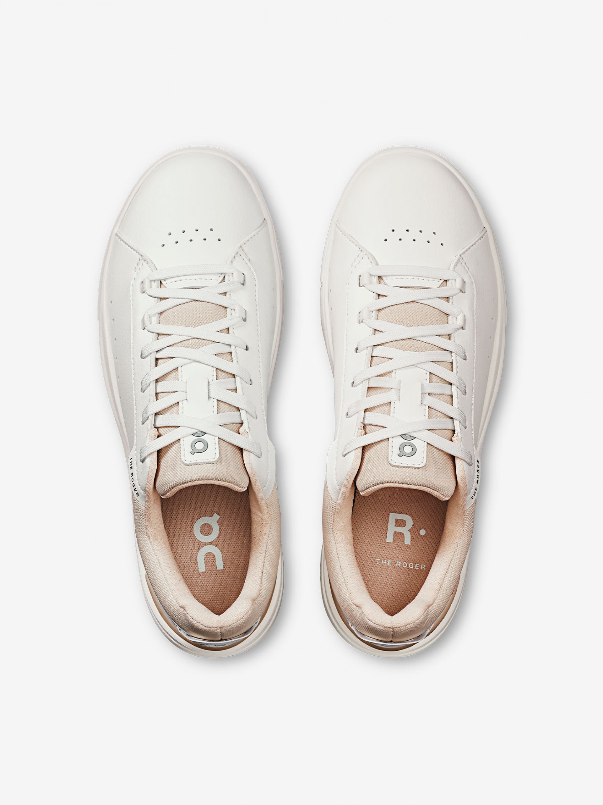 On Running The Roger Advantage White and Pink W Sneakers