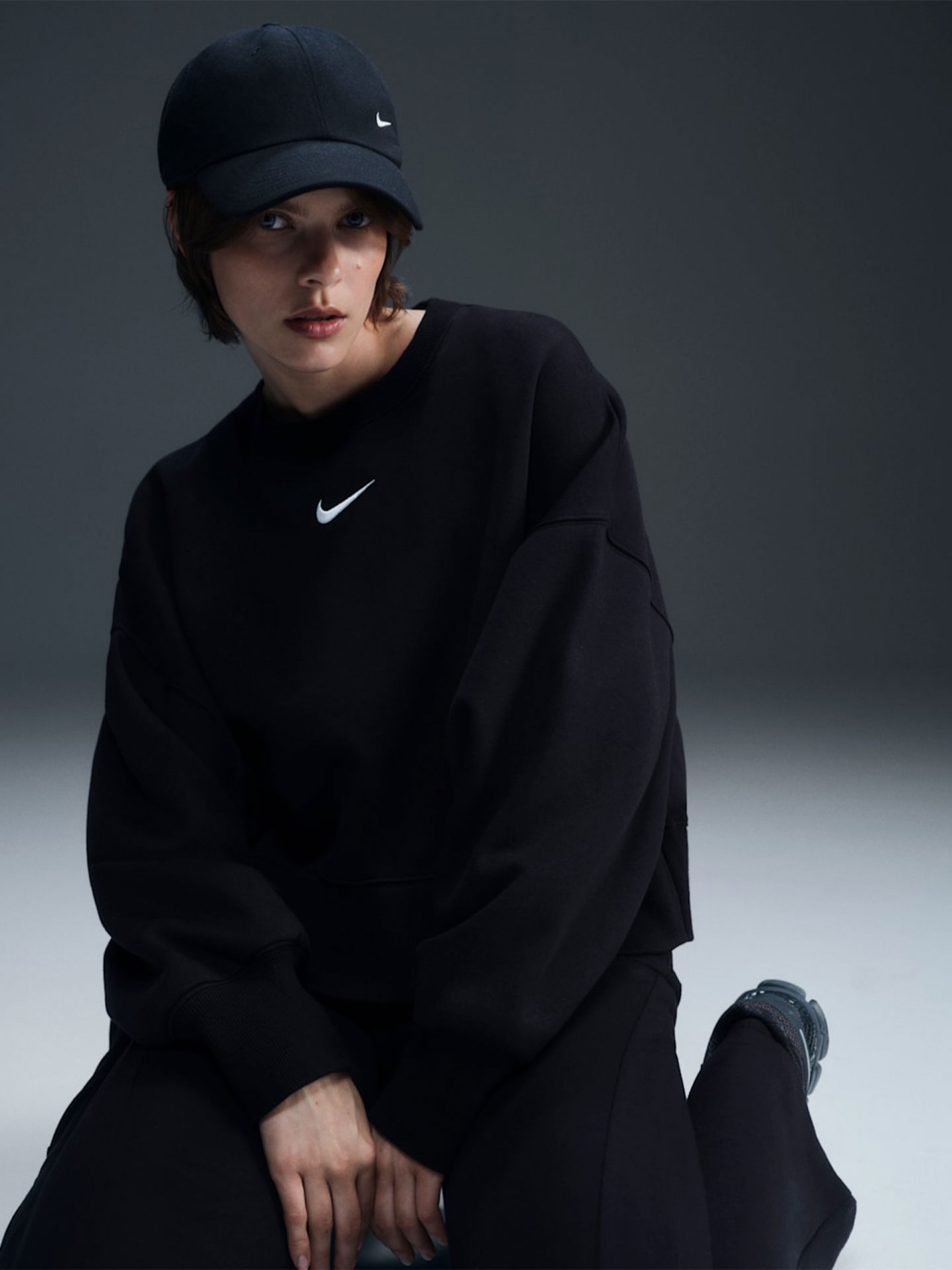 Sudadera Nike Sportswear Phoenix Fleece Negra Para Mujer