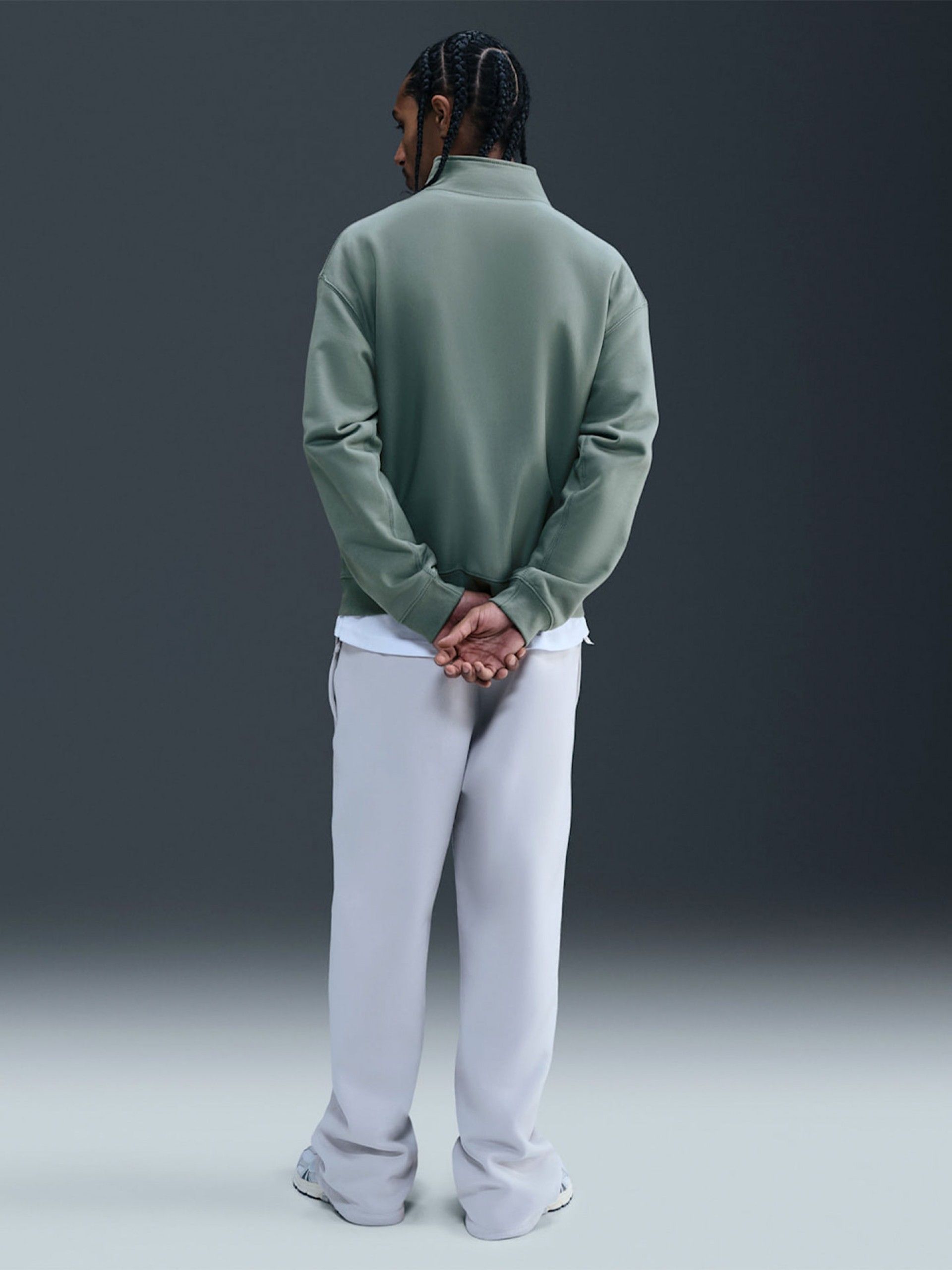 Camisola com Fecho Nike Solo Swoosh Verde Para Homem