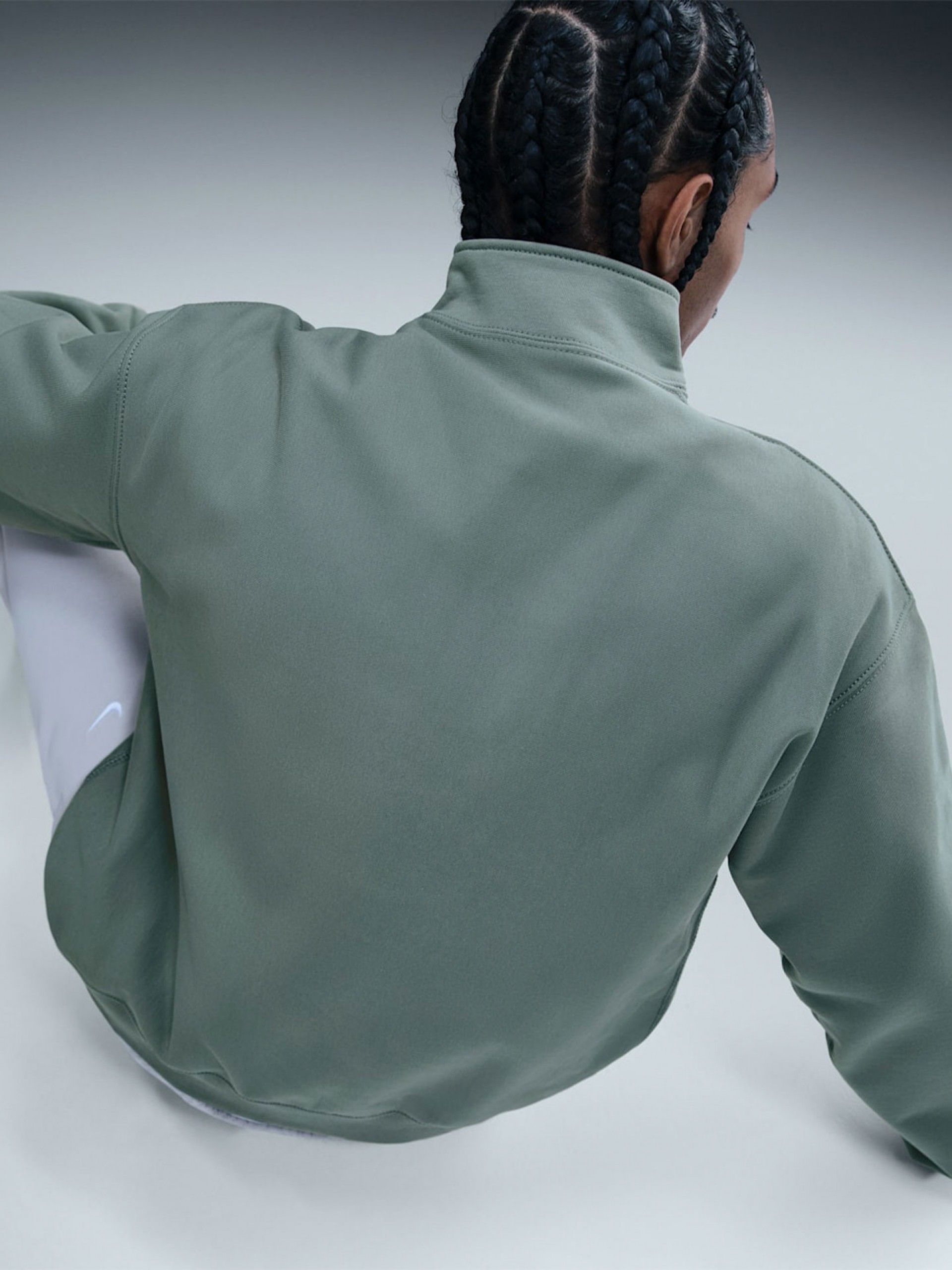 Camisola com Fecho Nike Solo Swoosh Verde Para Homem