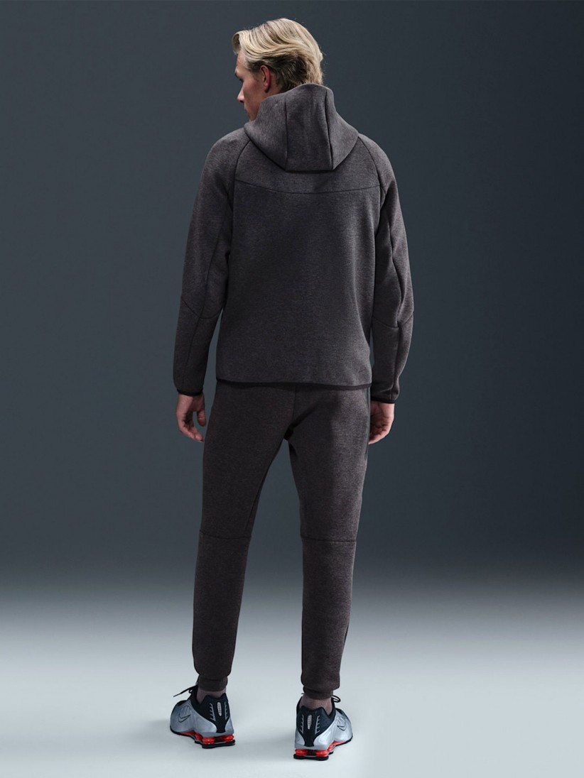 Nike Tech Fleece Windrunner Grey and Black Hooded Jacket For Men