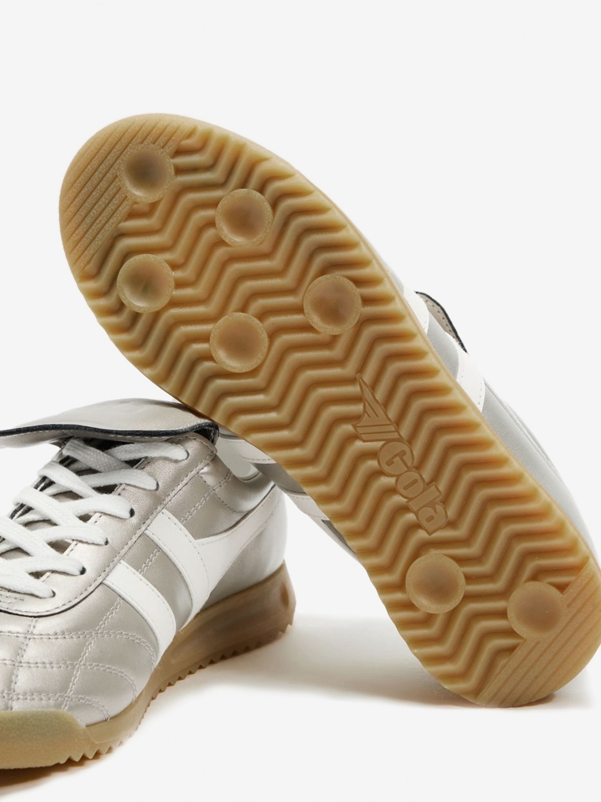 Gola Stadium 86 Silver and White Sneakers For Women