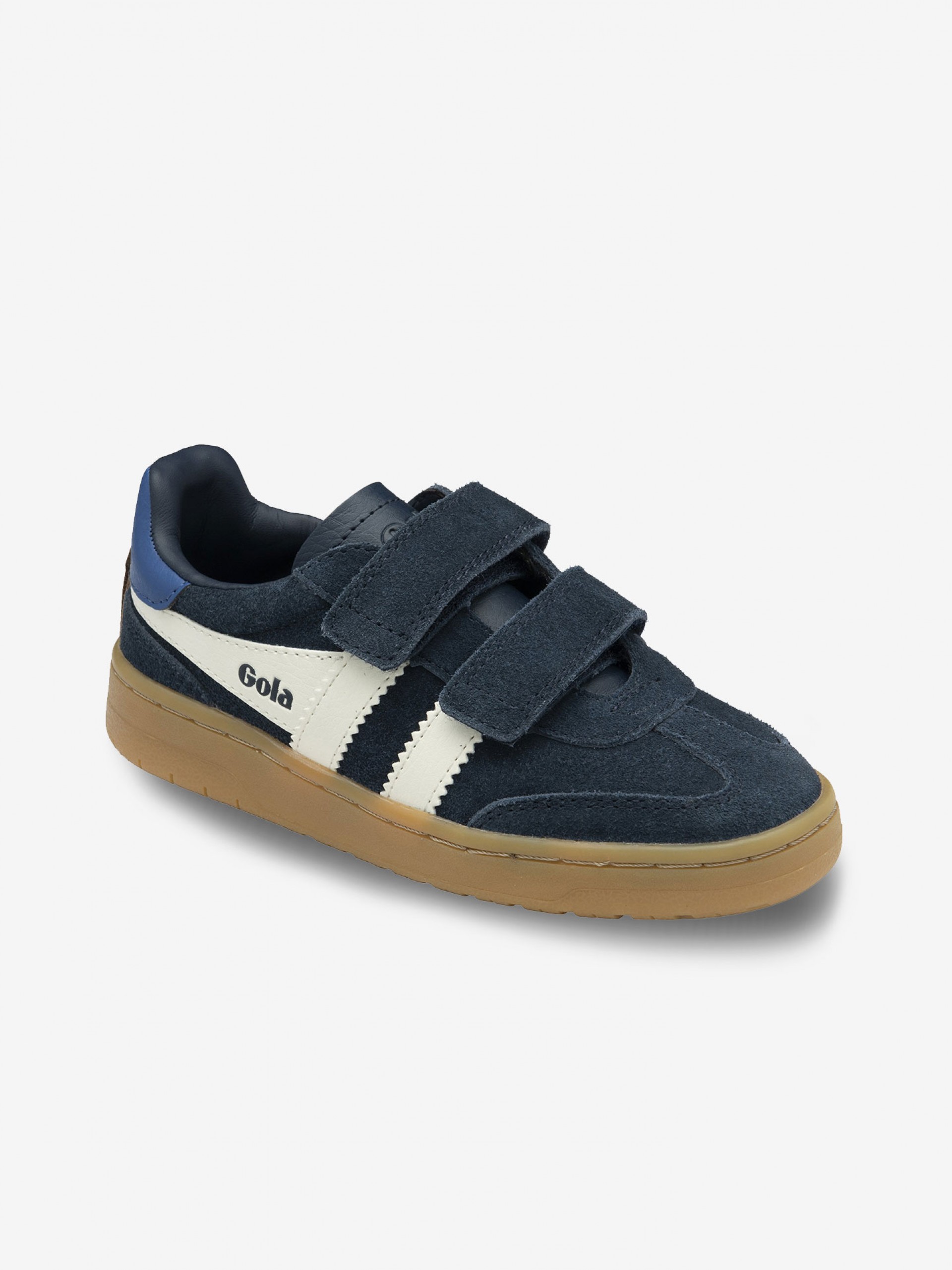 Zapatillas Gola Viper Strap Azules y Blancas Con Velcro Para Niño