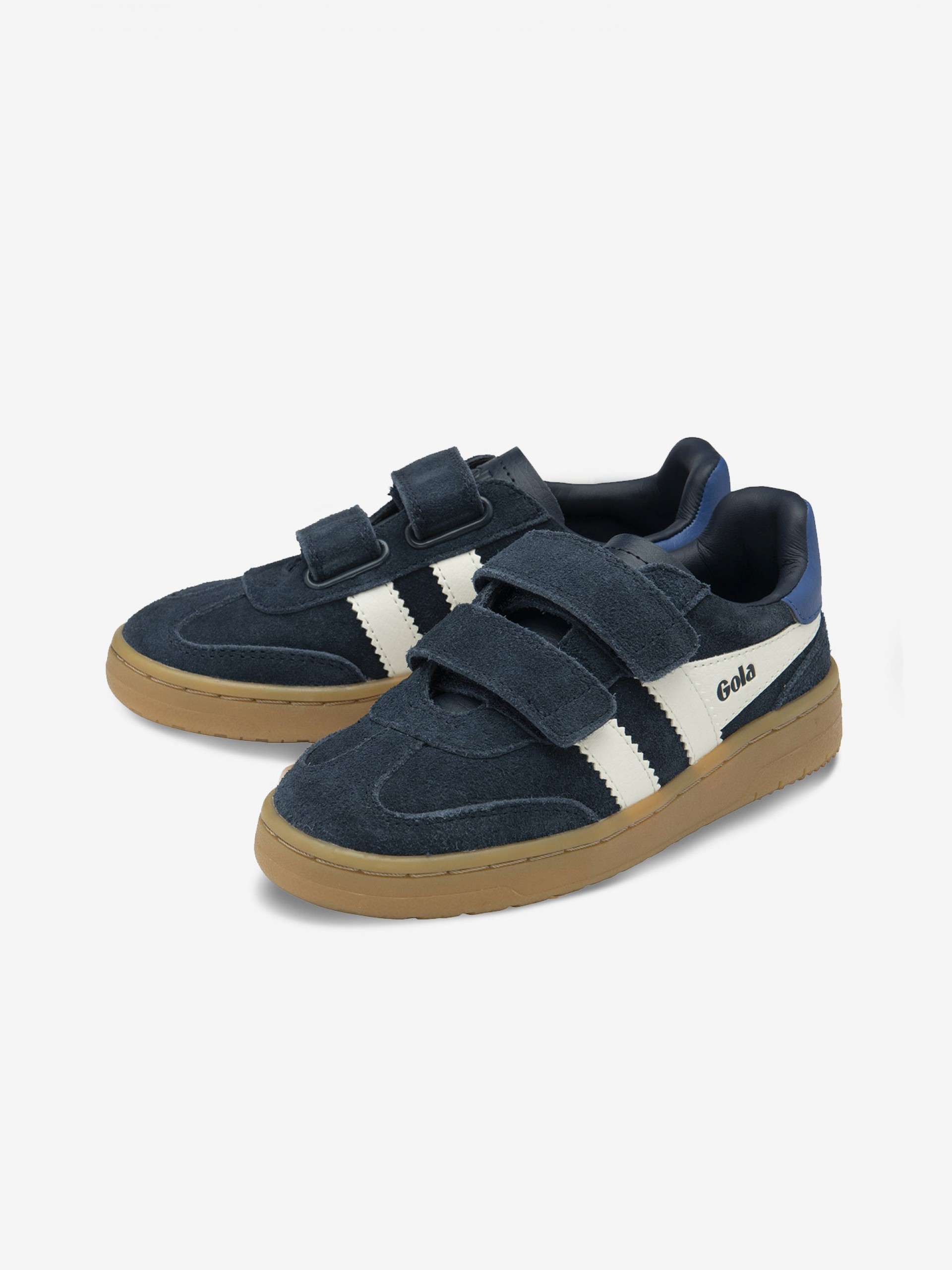 Zapatillas Gola Viper Strap Azules y Blancas Con Velcro Para Niño