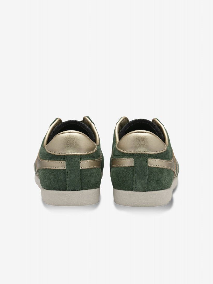 Zapatillas Gola Bullet Pearl Verdes y Doradas de Gamuza Para Mujer