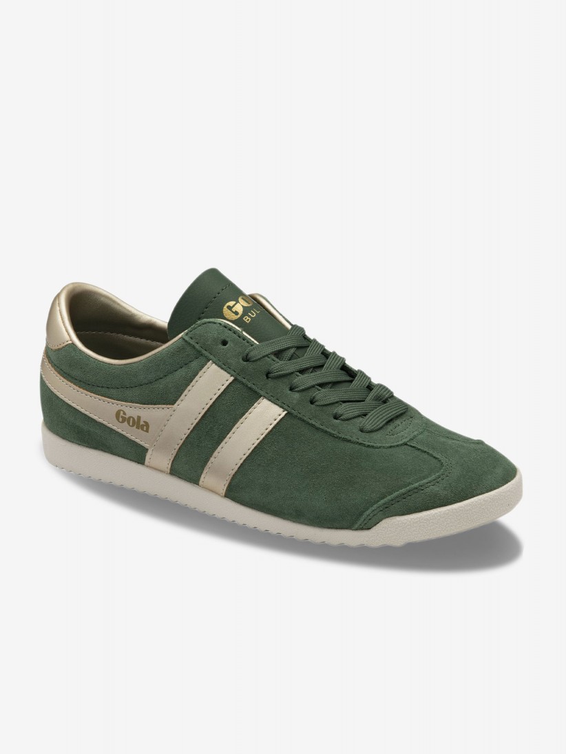 Zapatillas Gola Bullet Pearl Verdes y Doradas de Gamuza Para Mujer