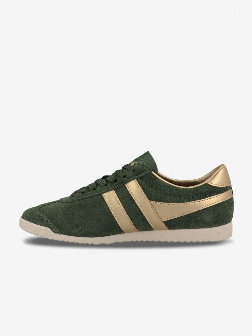 Zapatillas Gola Bullet Pearl Verdes y Doradas de Gamuza Para Mujer