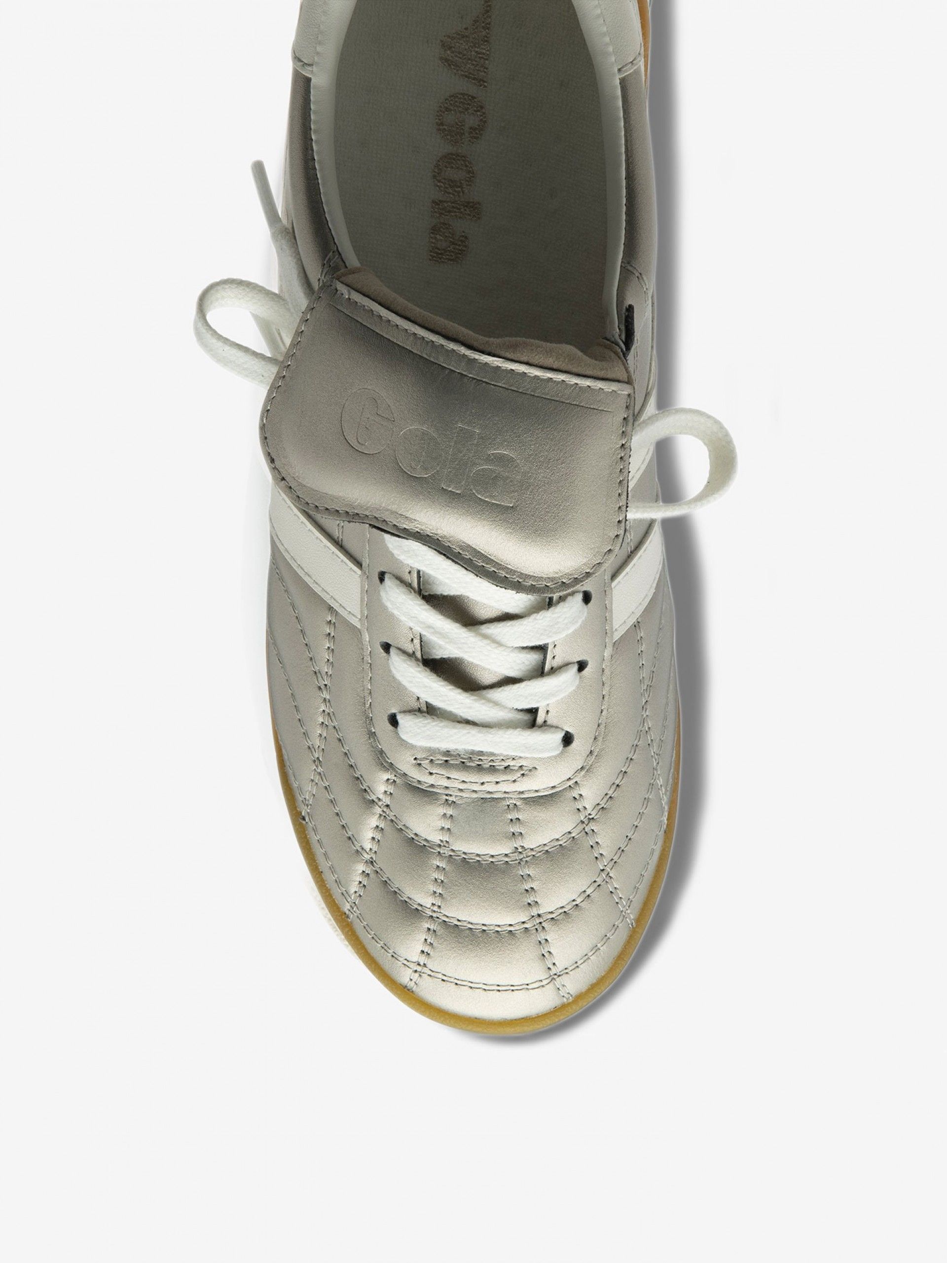 Gola Stadium 86 Silver and White Sneakers For Women