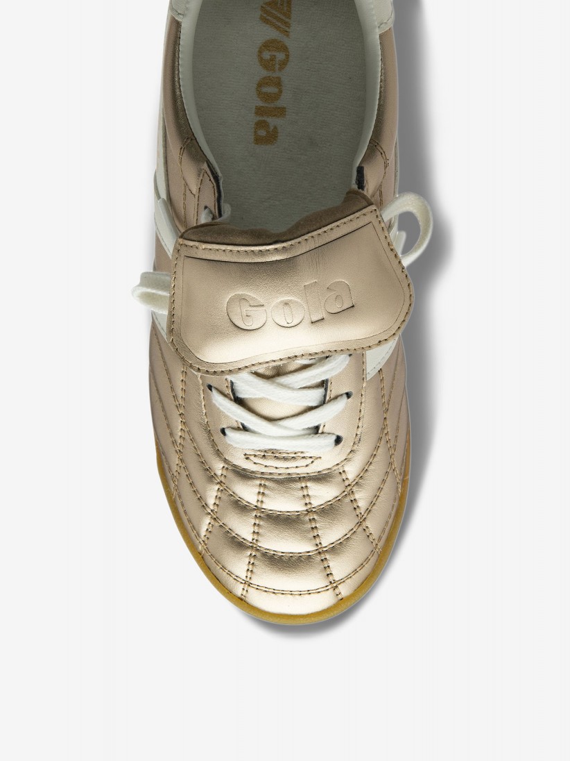 Zapatillas Gola Stadium 86 Doradas y Blancas Para Mujer