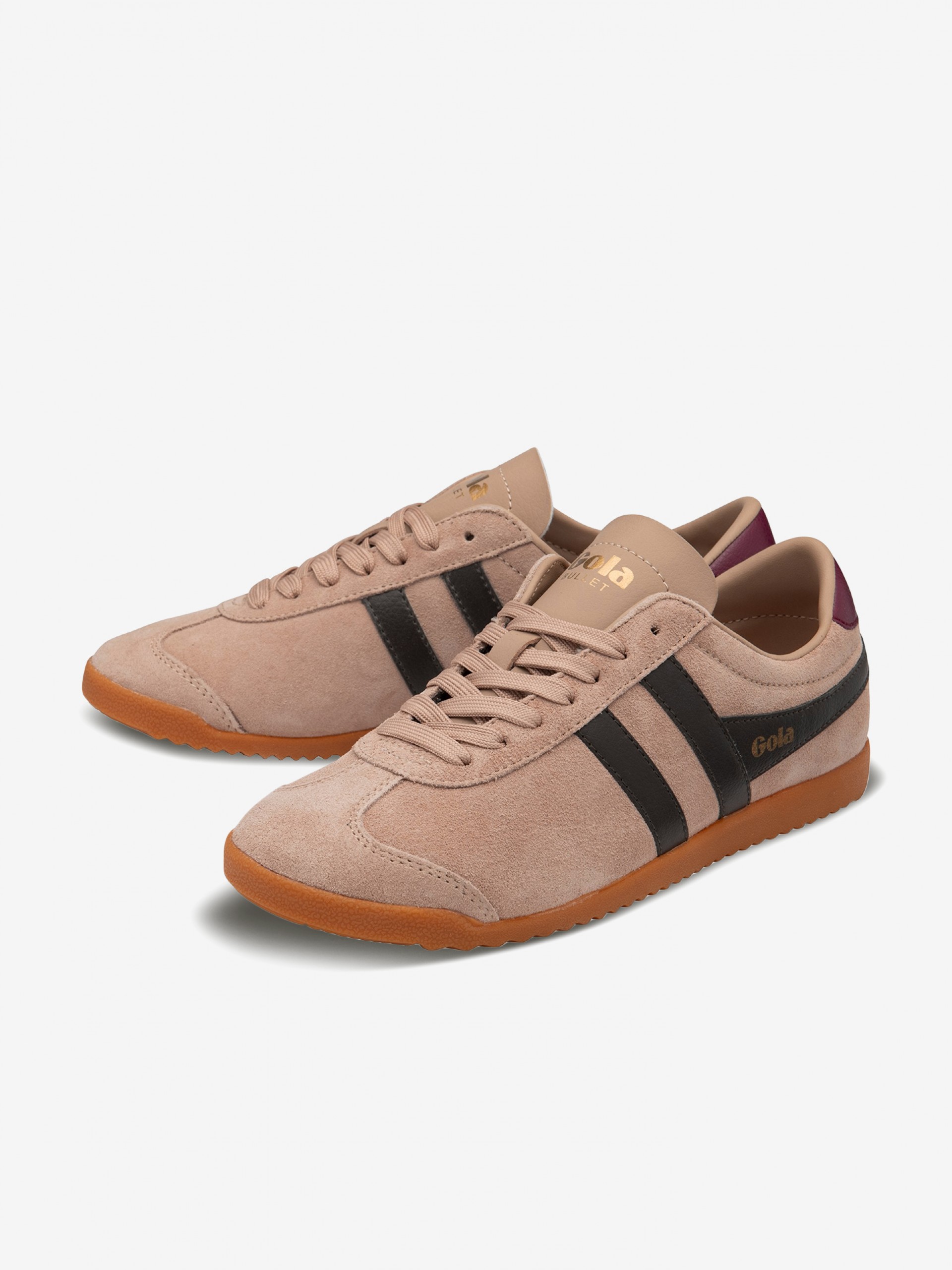 Gola Bullet Beige and Black Suede Sneakers For Women