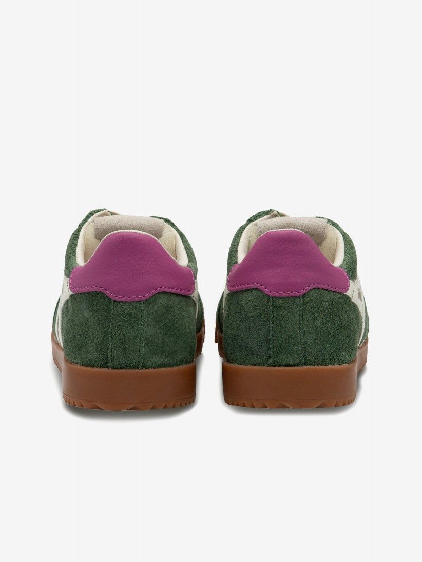 Gola Elan Green and White Suede Sneakers For Children