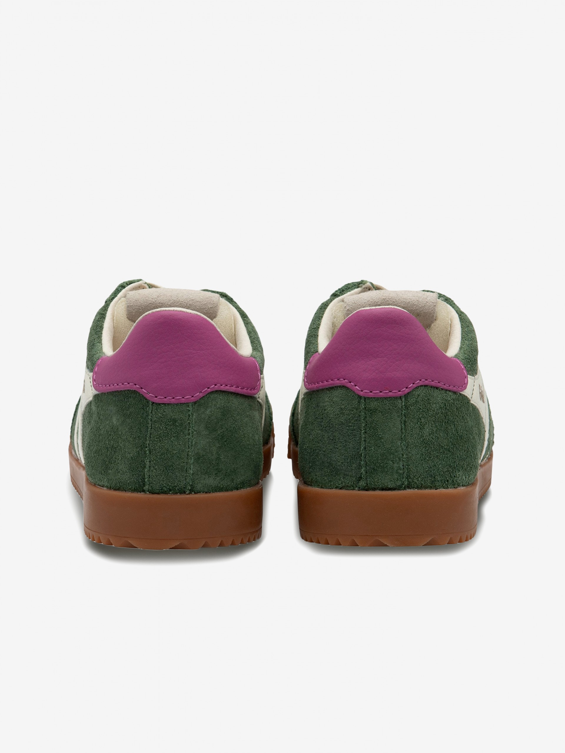 Gola Elan Green and White Suede Sneakers For Children