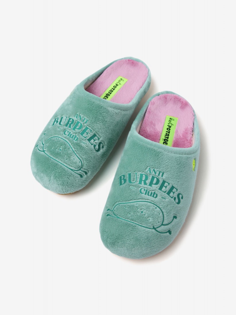 Hot Potatoes Sunburg Green and Pink Slippers For Women