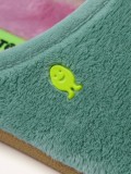 Hot Potatoes Sunburg Green and Pink Slippers For Women