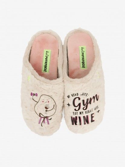 Hot Potatoes Blantyre Beige and Pink Slippers For Women