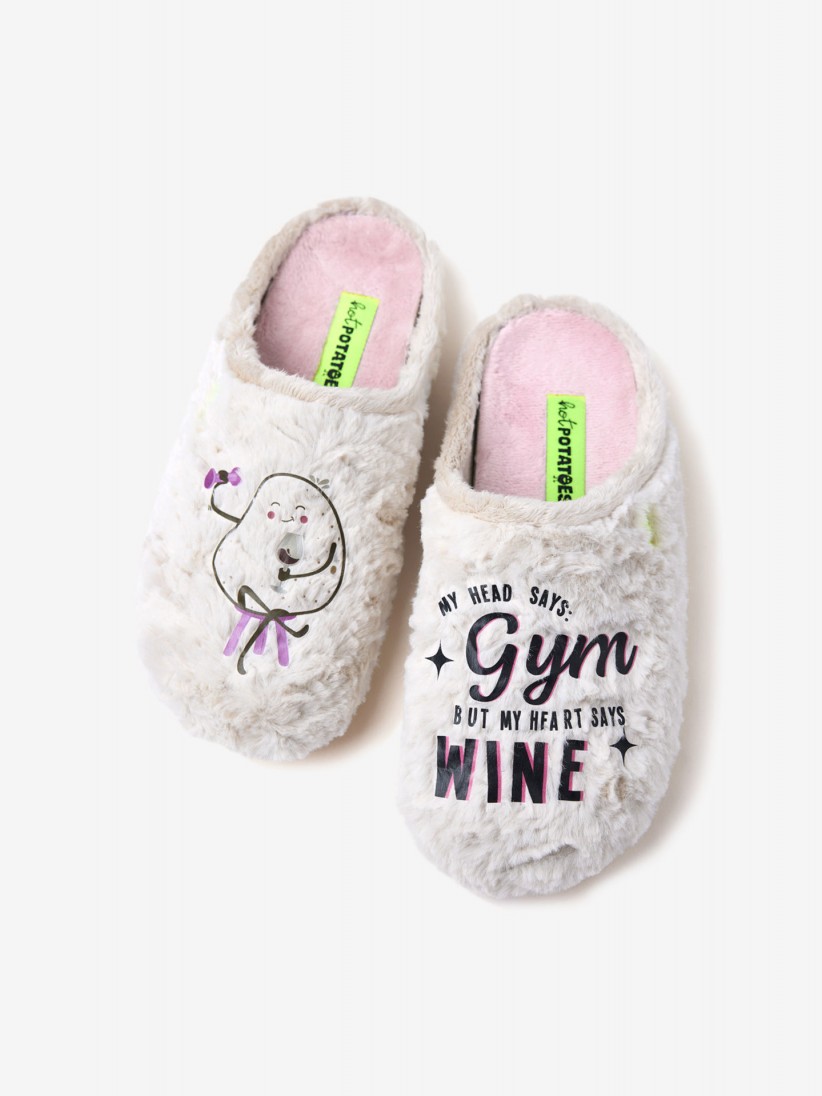 Hot Potatoes Blantyre Beige and Pink Slippers For Women