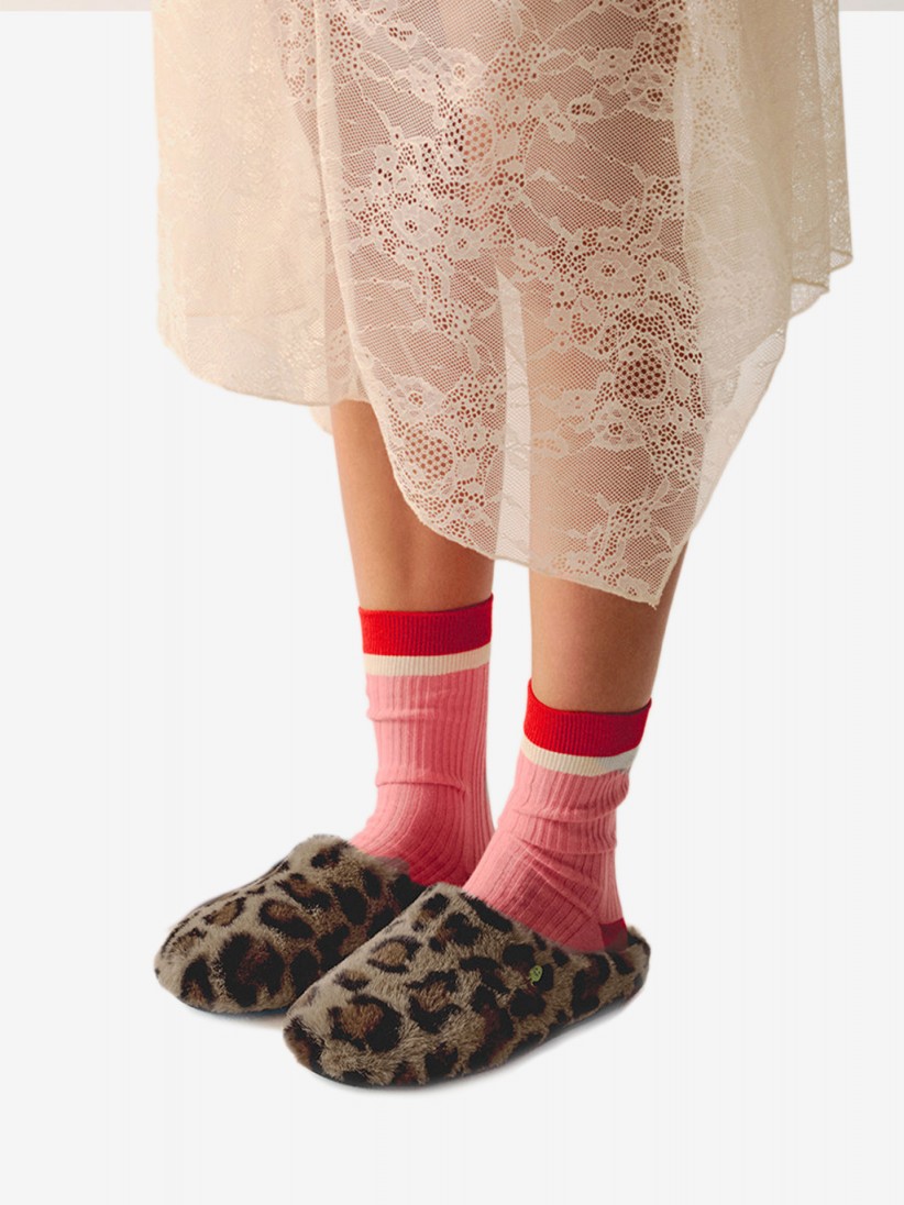 Hot Potatoes Audubon Leopard Pattern Slippers For Women