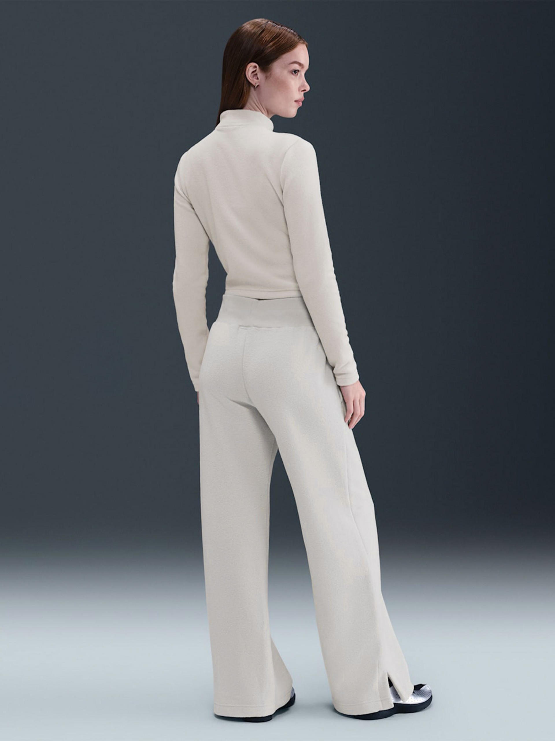 Calças Nike Sportswear Phoenix Plush High Rise Cinzentas Para Mulher