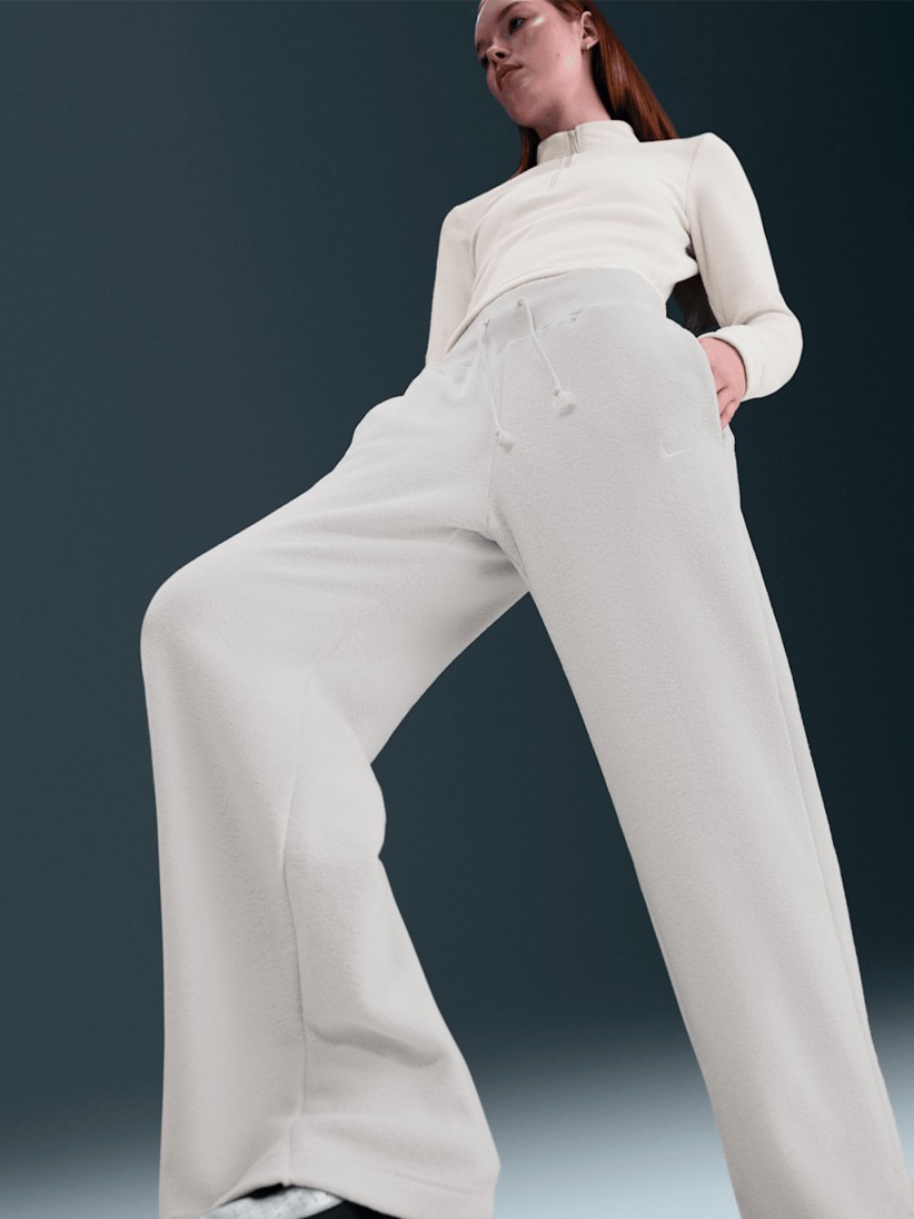 Nike Sportswear Phoenix Plush High Rise Grey Trousers For Women