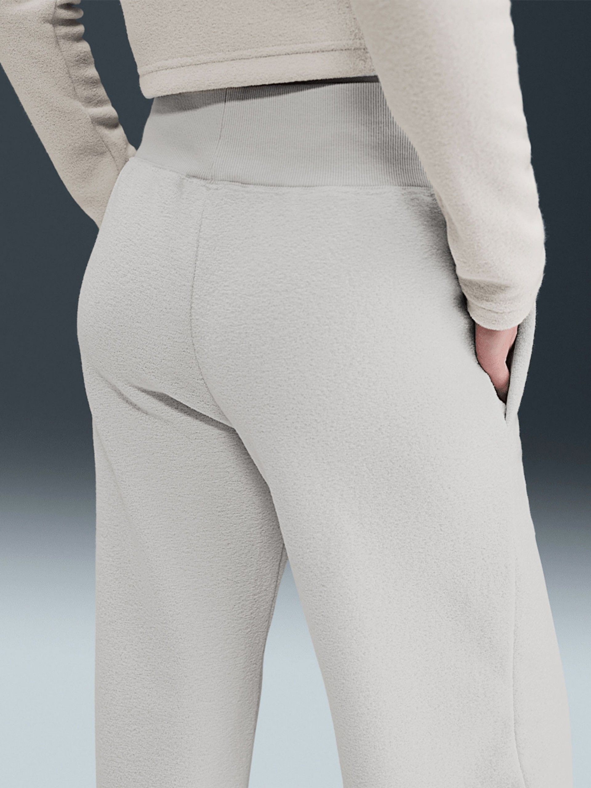 Calças Nike Sportswear Phoenix Plush High Rise Cinzentas Para Mulher