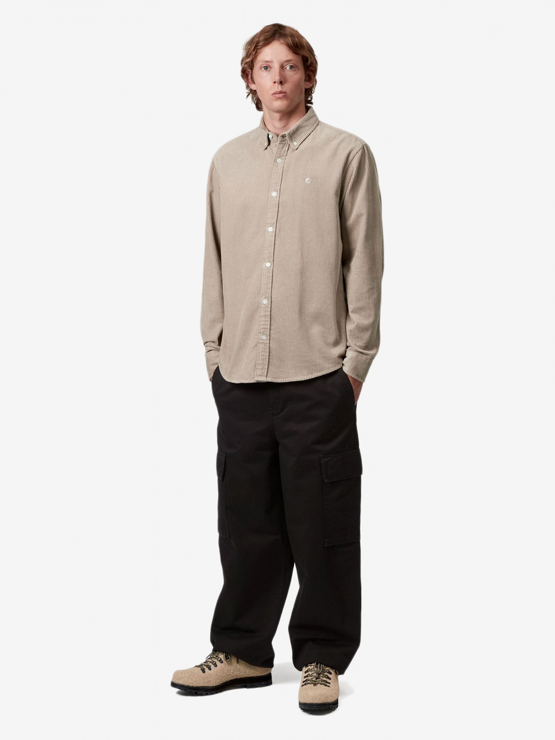 Camisa Carhartt WIP Madison Cord Bombazina Bege