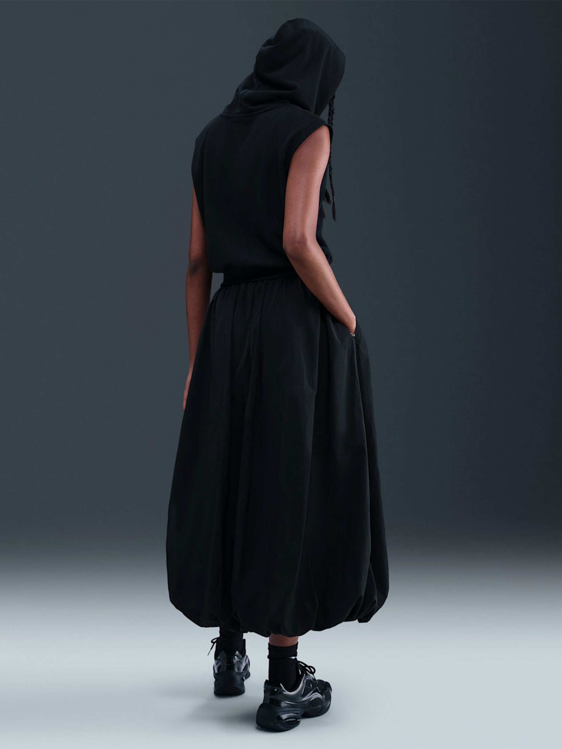 Nike Sportswear Windrunner High Rise Nylon Black Skirt For Women