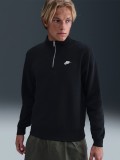 Camisola com Fecho Nike Sportswear Club Fleece Preta Para Homem